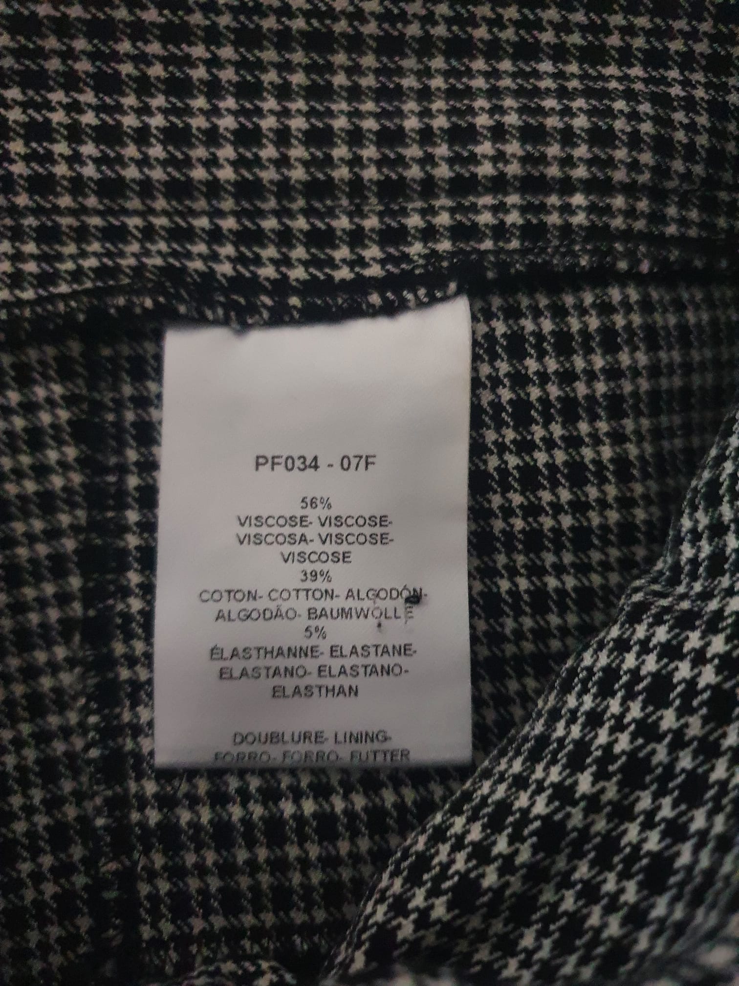 Pantalon Caroll 7/8ème à Motif Pied-de-Poule – Taille 36