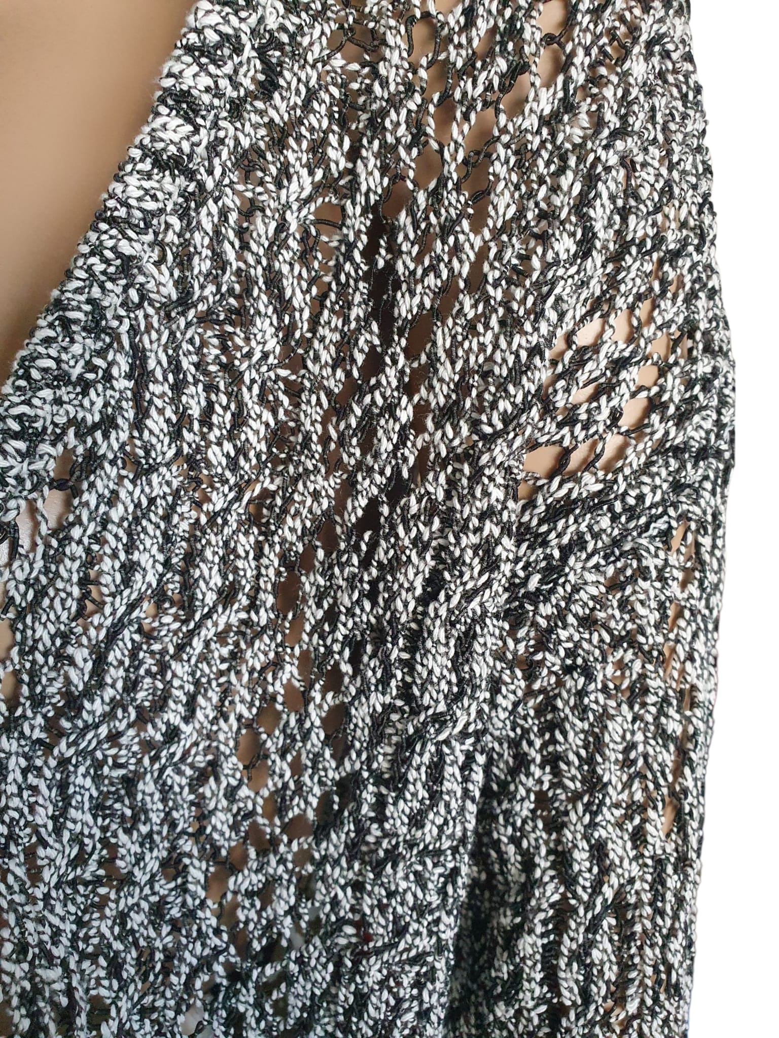 Gilet Long Maille Ajourée- Style Bohème-chic- Neuf T34