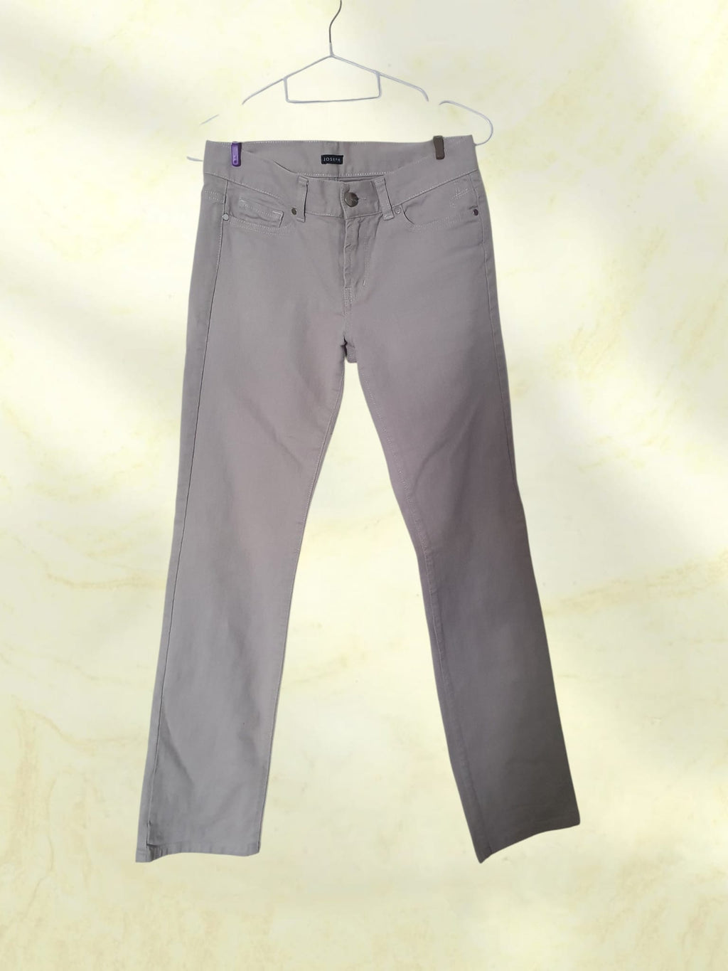 Pantalon Droit Chino Femme JOSEPH – Gris Taupe / Beige Nude (Taille 36)