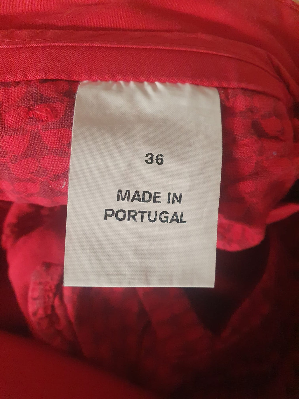 Pantalon Chino / Jeans Femme Rouge Vif - Le Phare de la Baleine (Taille 36)
