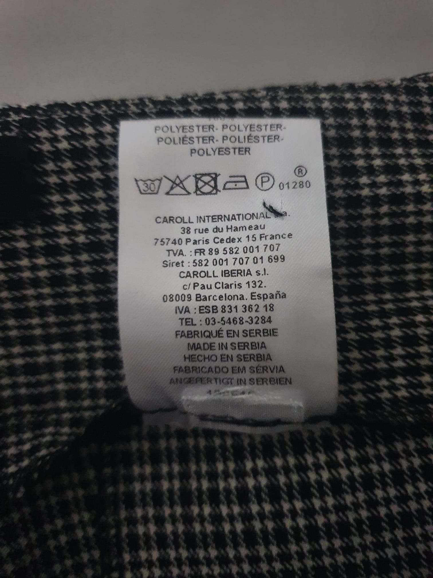 Pantalon Caroll 7/8ème à Motif Pied-de-Poule – Taille 36