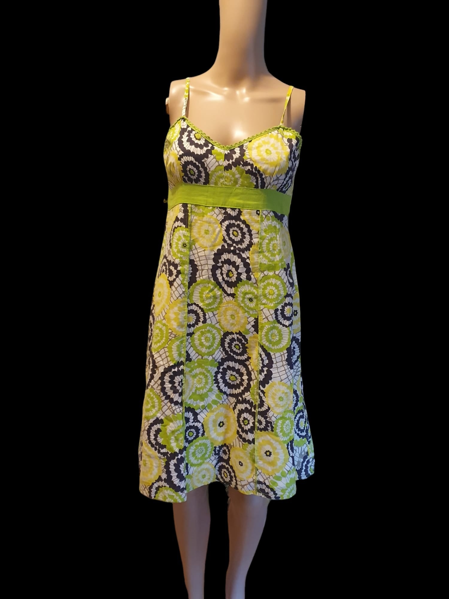 Robe d'été Graphique Cache Cache - Vert, Jaune & Noir - Taille 36