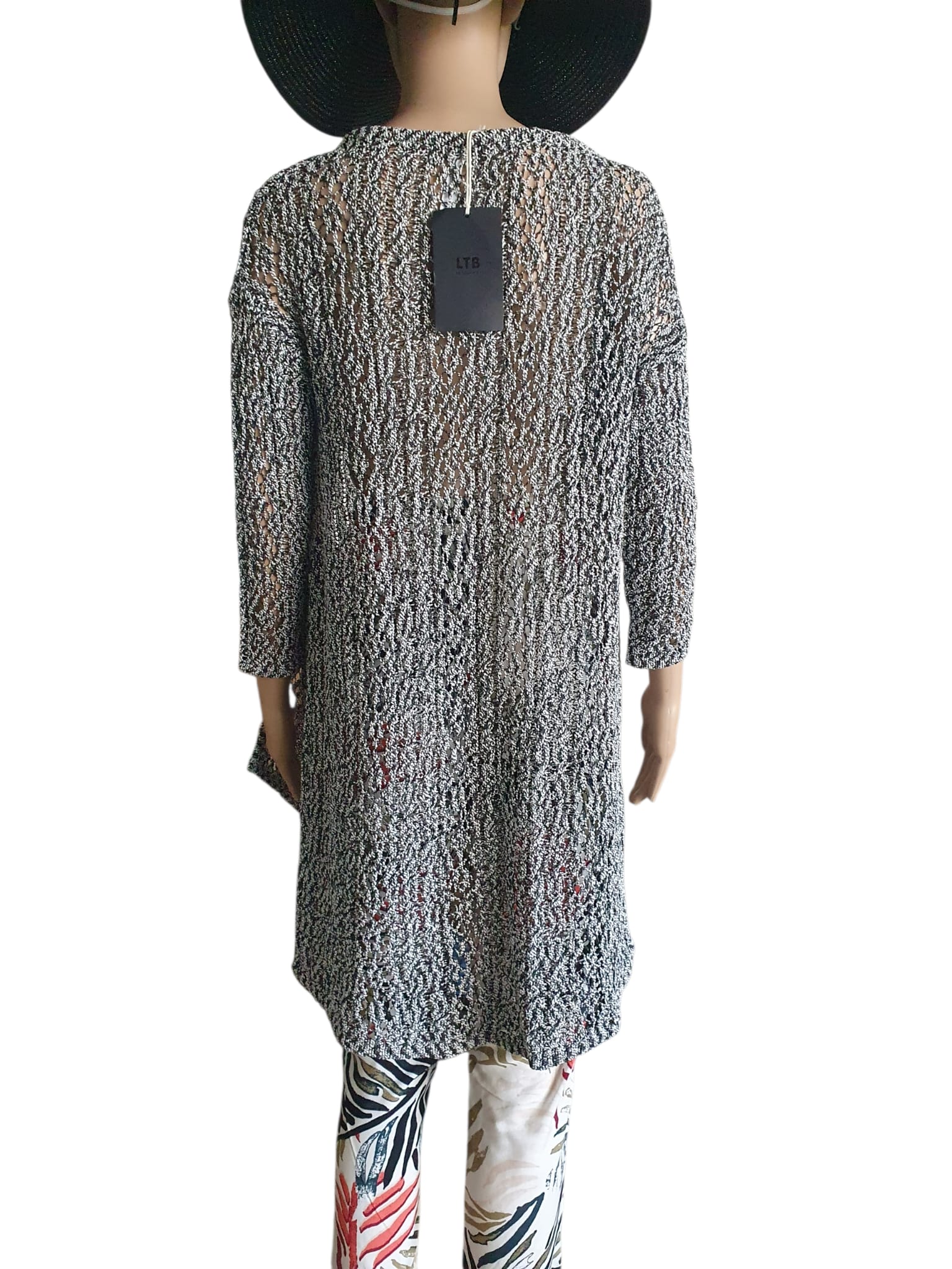 Gilet Long Maille Ajourée- Style Bohème-chic- Neuf T34