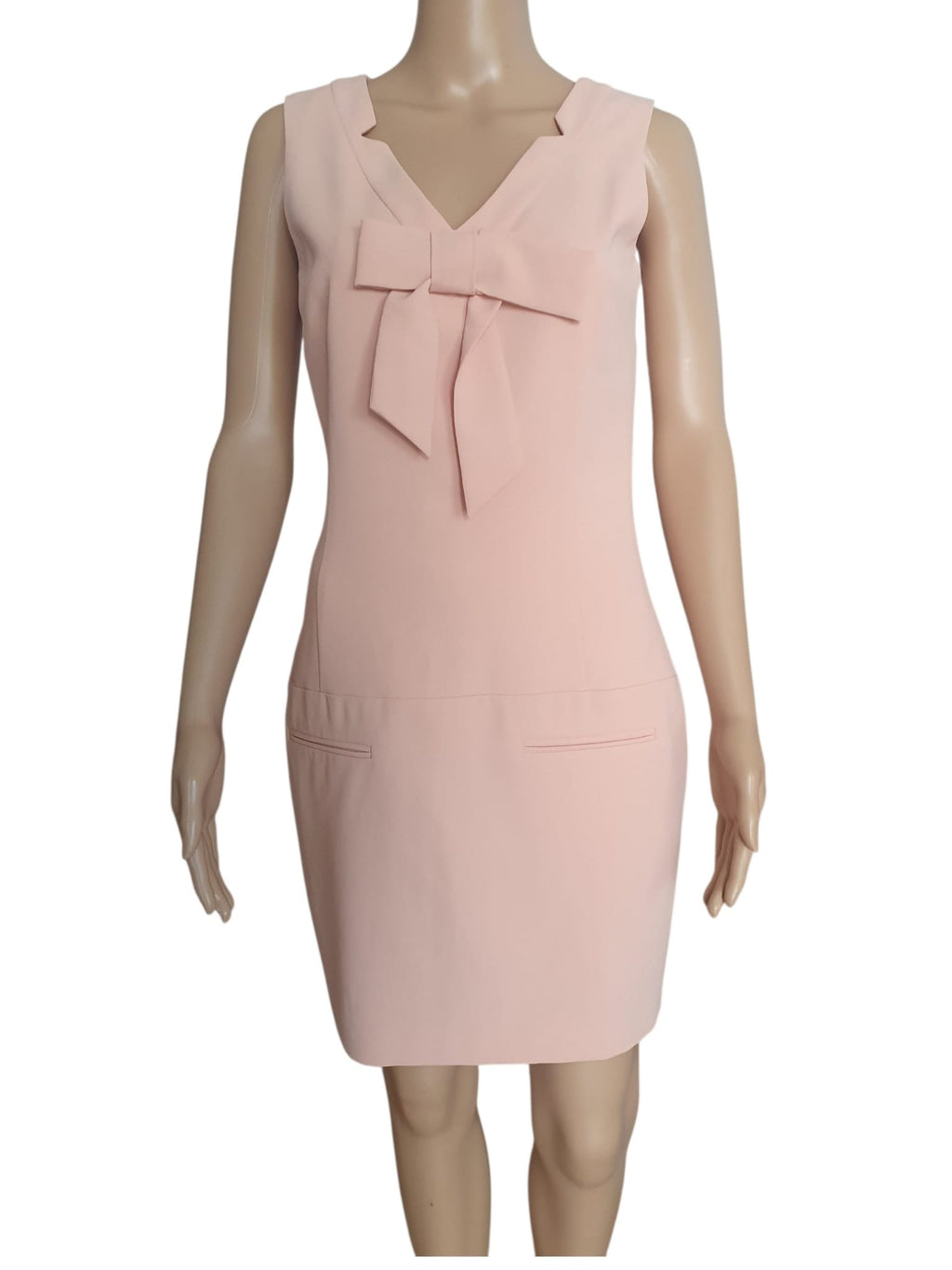 Magnifique Robe Courte Rose Poudré avec Noeud – Style Rétro Chic - T36
