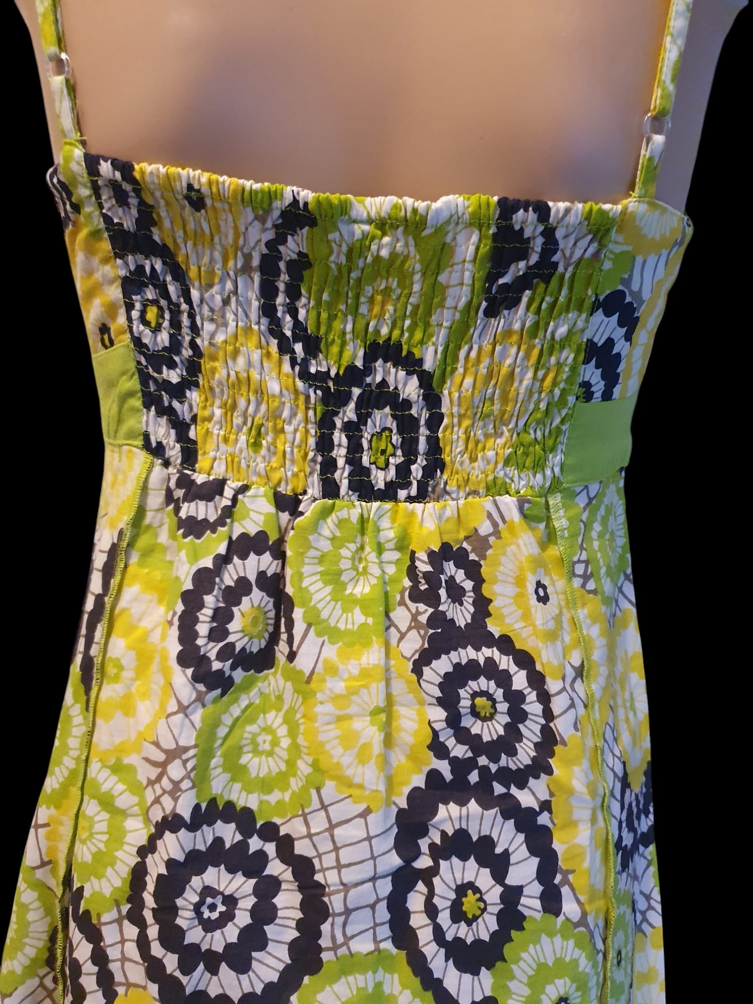 Robe d'été Graphique Cache Cache - Vert, Jaune & Noir - Taille 36
