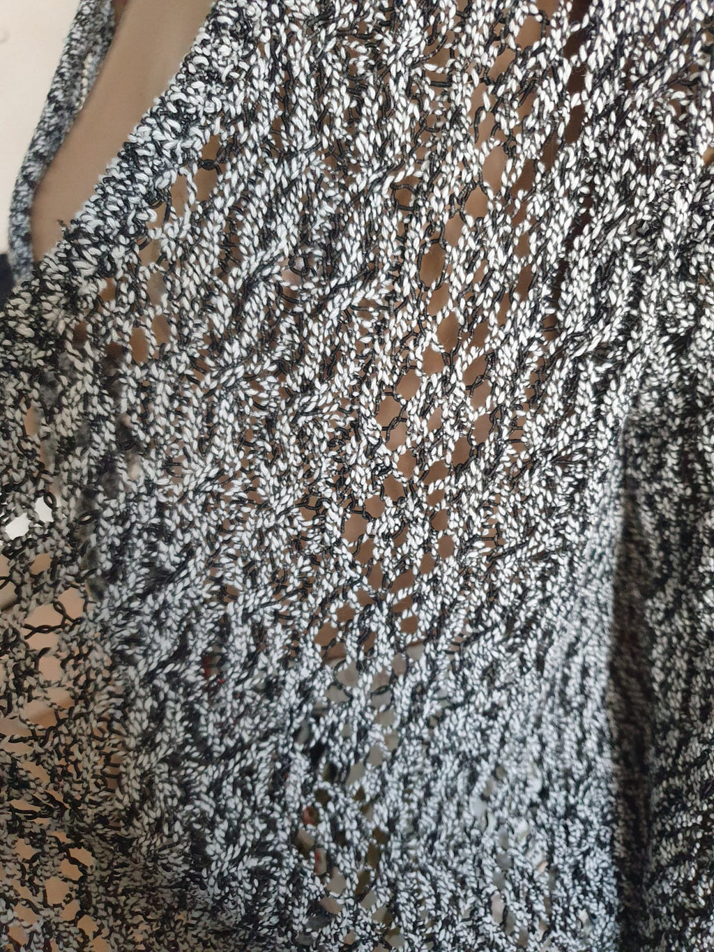 Gilet Long Maille Ajourée- Style Bohème-chic- Neuf T34