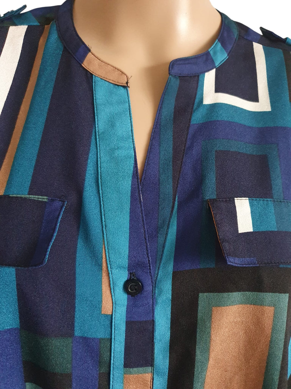 Élégante Chemise Calvin Klein- Imprimé Géométrique Abstrait