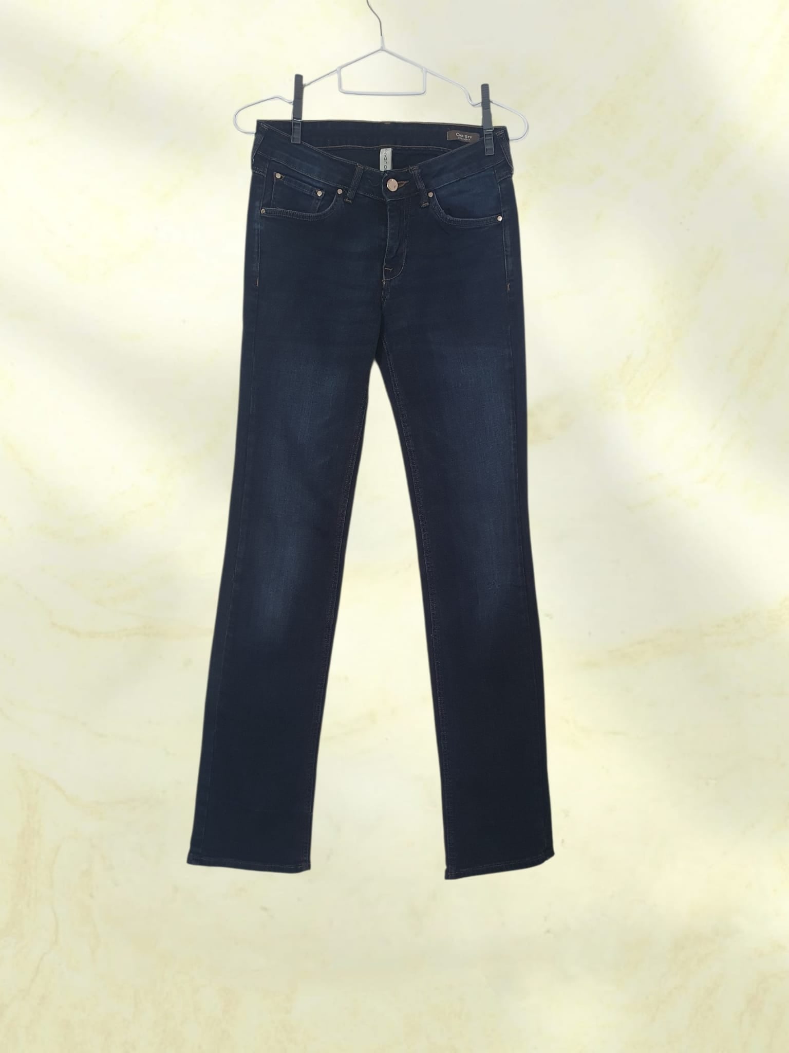 Jean Droit Femme Bleu Brut - MANGO JEANS Modèle Christy Straight - T34-36