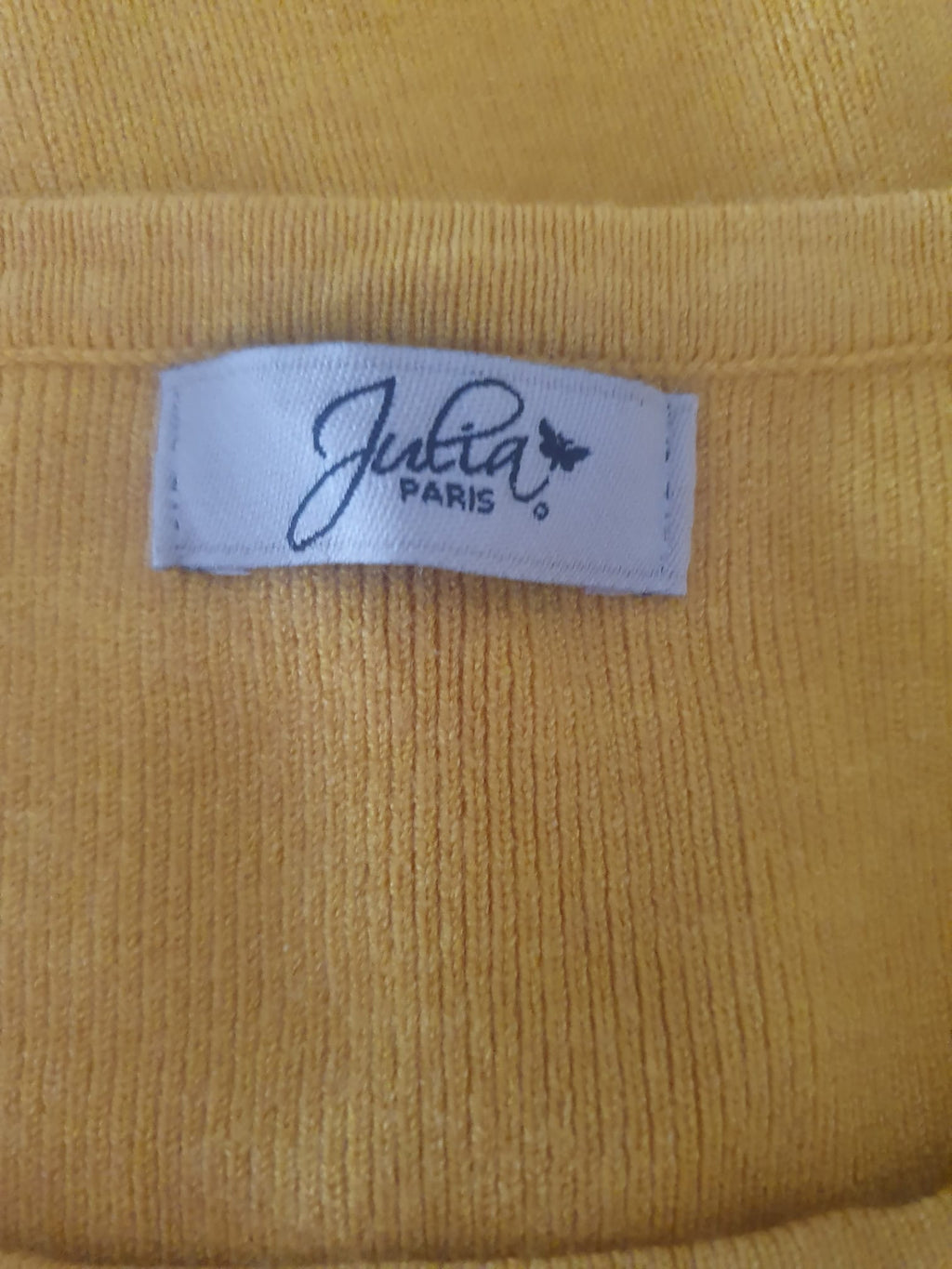 Robe Pull Jaune Moutarde à Manches Courtes - Julia Paris T38