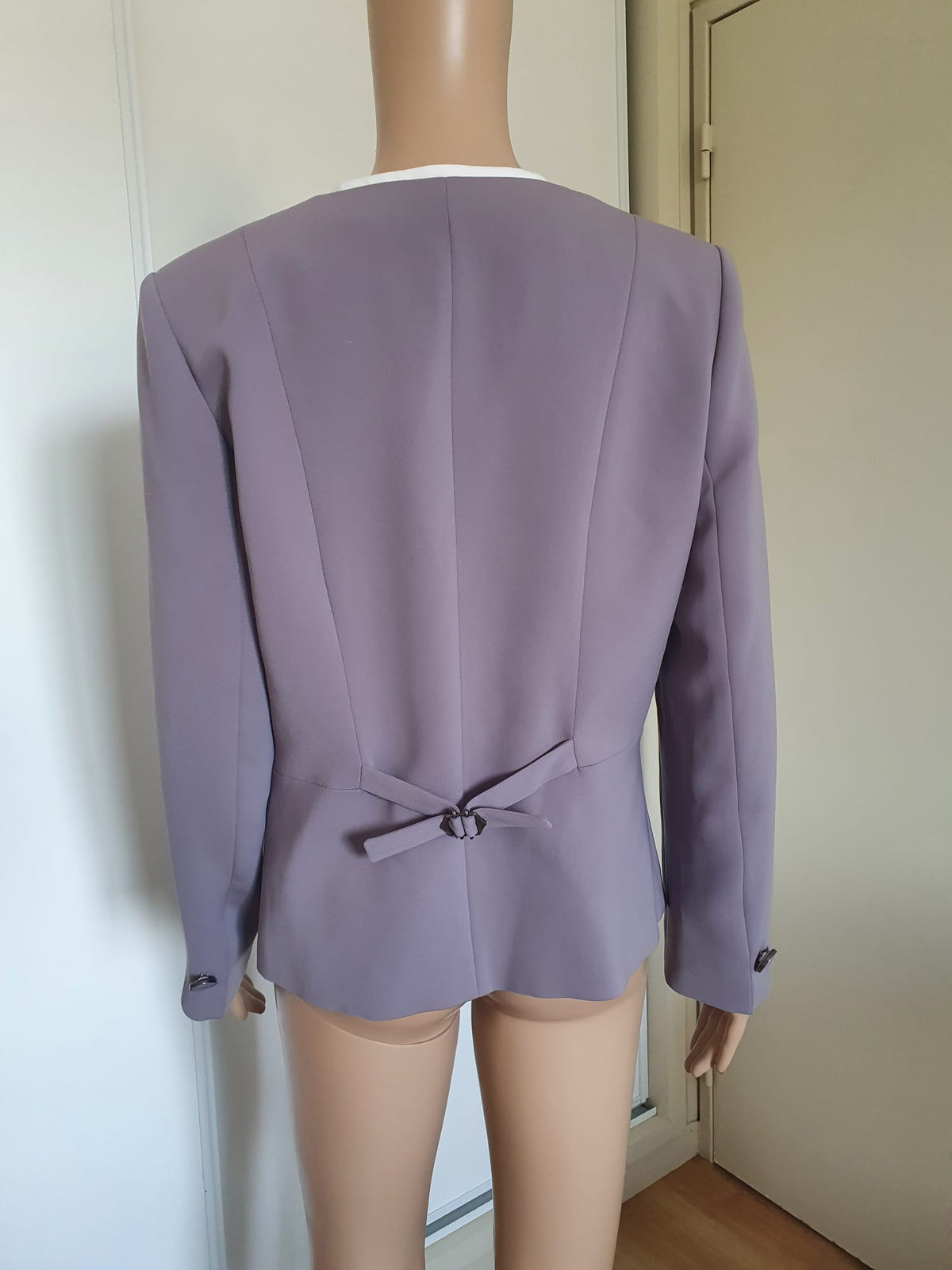 Blazer Élégant Femme Un Jour Ailleurs - Gris/Mauve, Neuf, Col Amovible, Taille FR 38 / DE 36