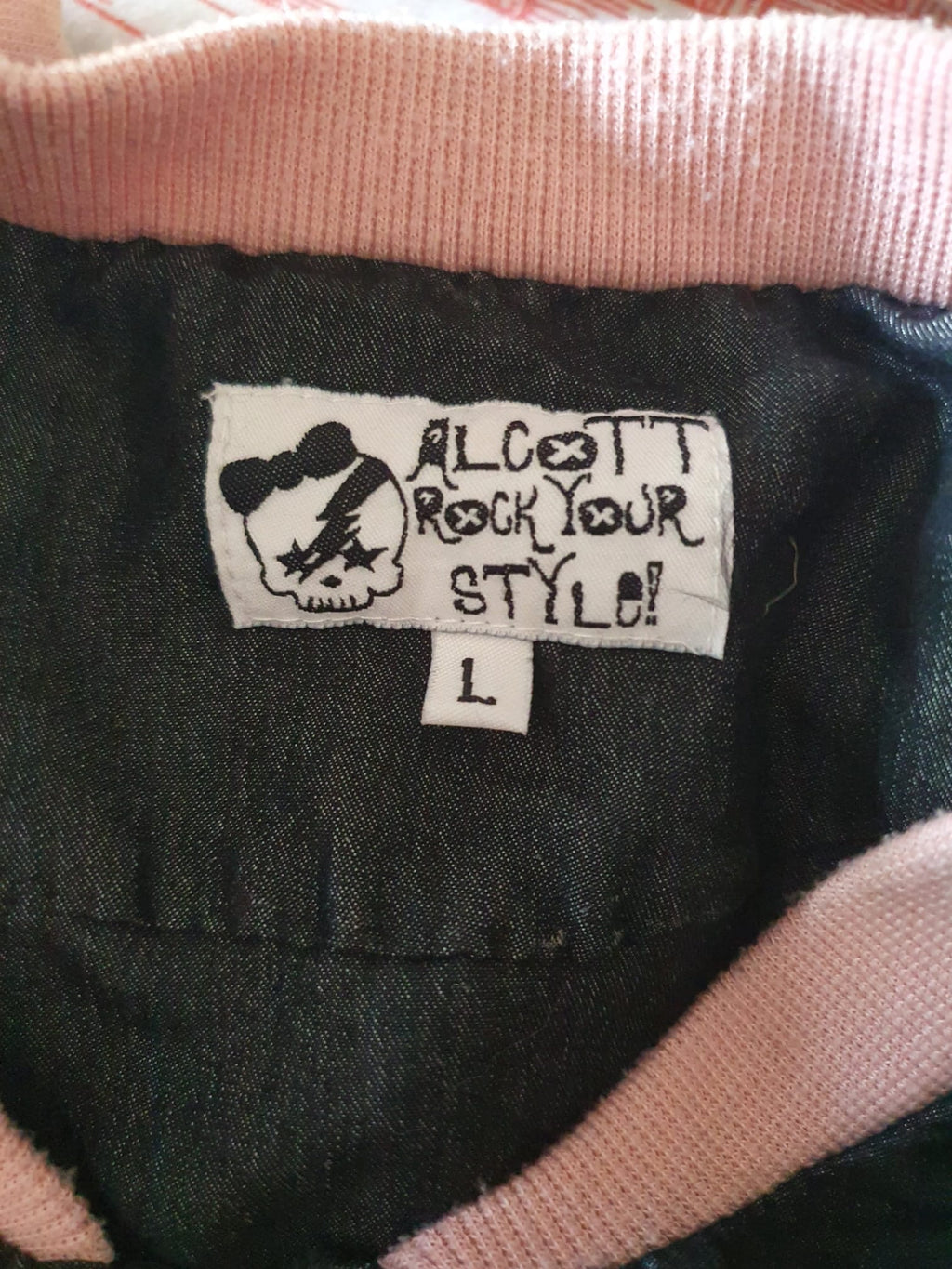 Veste Bomber Zippé Noir & Rose "Alcott" Taille 40