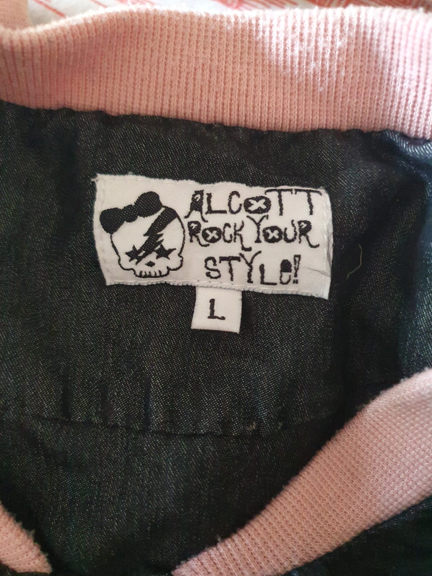 Veste Bomber Zippé Noir & Rose "Alcott" Taille 40