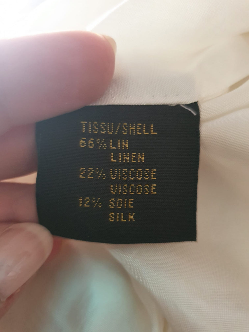 Blazer Apostrophe en Lin et Soie Beige Écru – Veste de Tailleur Texturée Luxe - T46