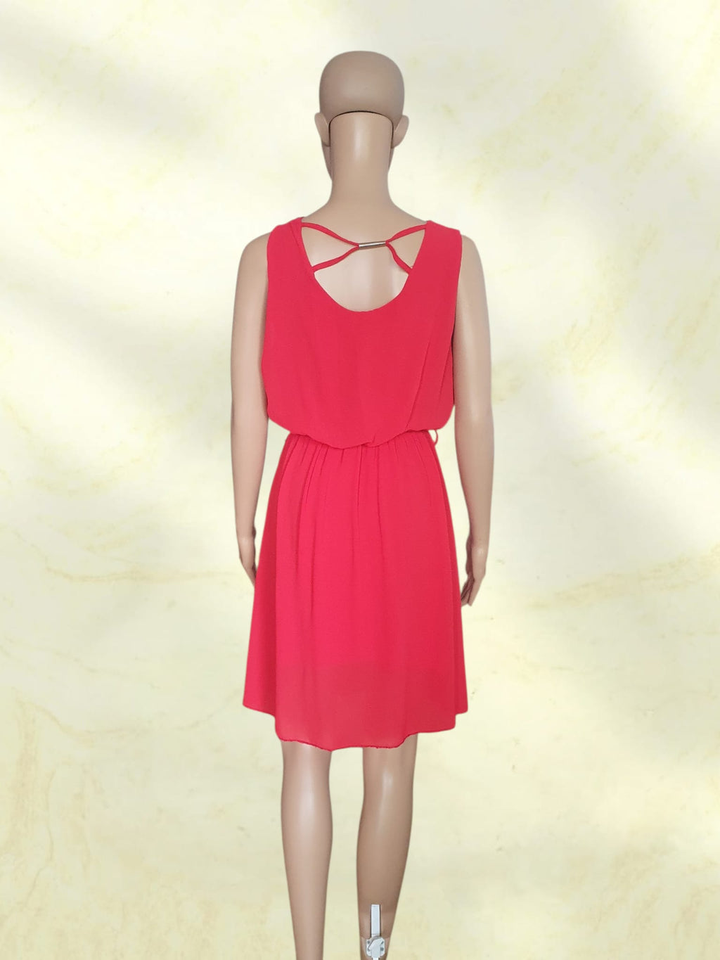 Robe Courte Rouge Fluide - Coupe Italienne & Dos Nu Bijou T38