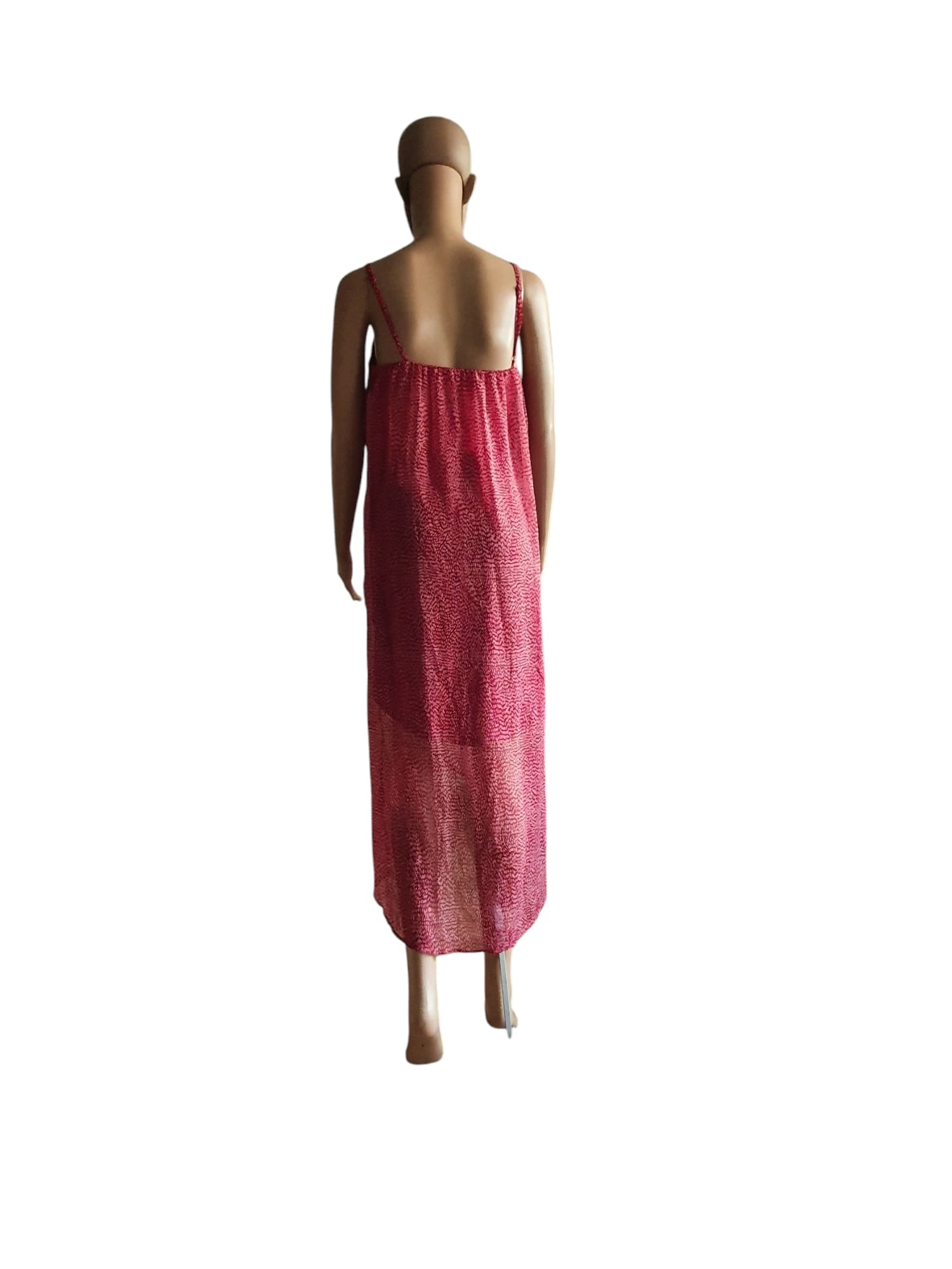 Robe longue/midi rose H&M- Coupe asymétrique- T36