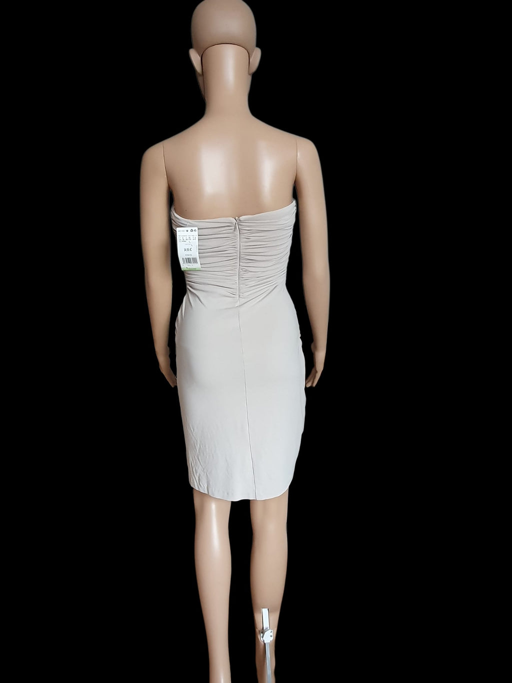 Robe Bustier Drapée Mango Suit – Beige Nude – Taille S (36)