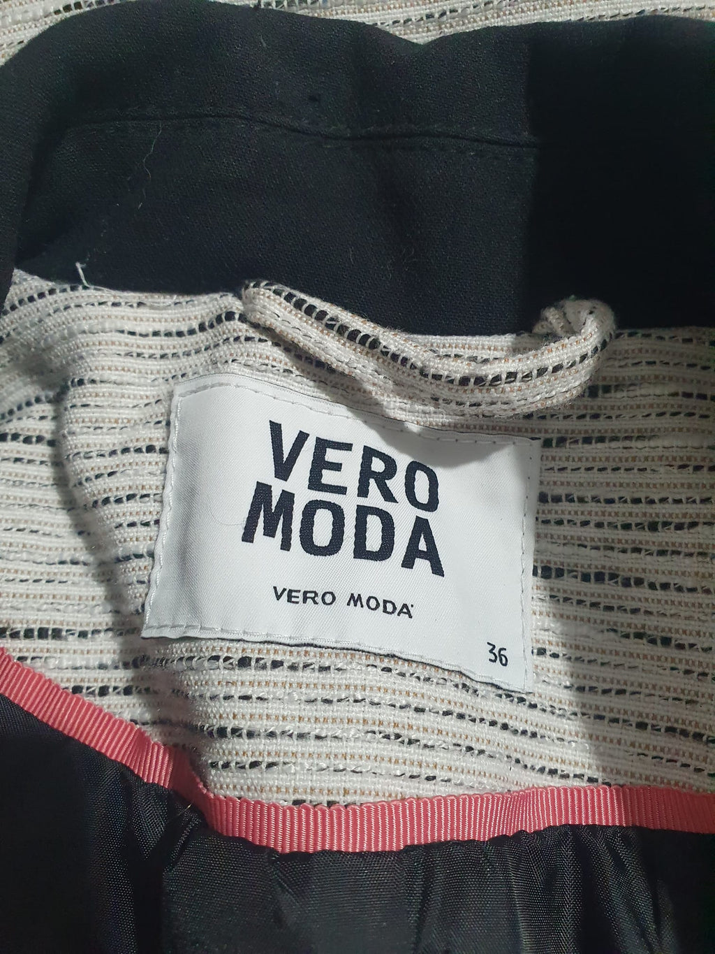 Veste Blazer Femme Vero Moda "Sonice" – Noir & Blanc Chiné | Taille S / 36