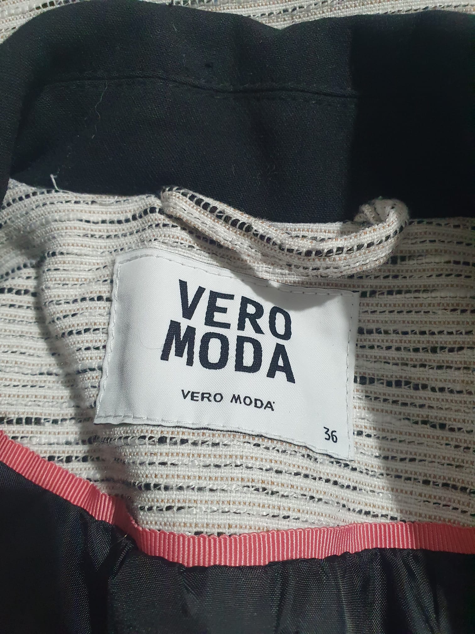 Veste Blazer Femme Vero Moda "Sonice" – Noir & Blanc Chiné | Taille S / 36