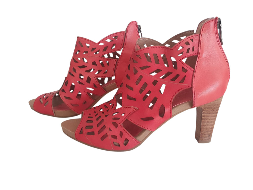 Sandales Laura Vita en Cuir Rouge- Élégance & Confort- Pointure 40