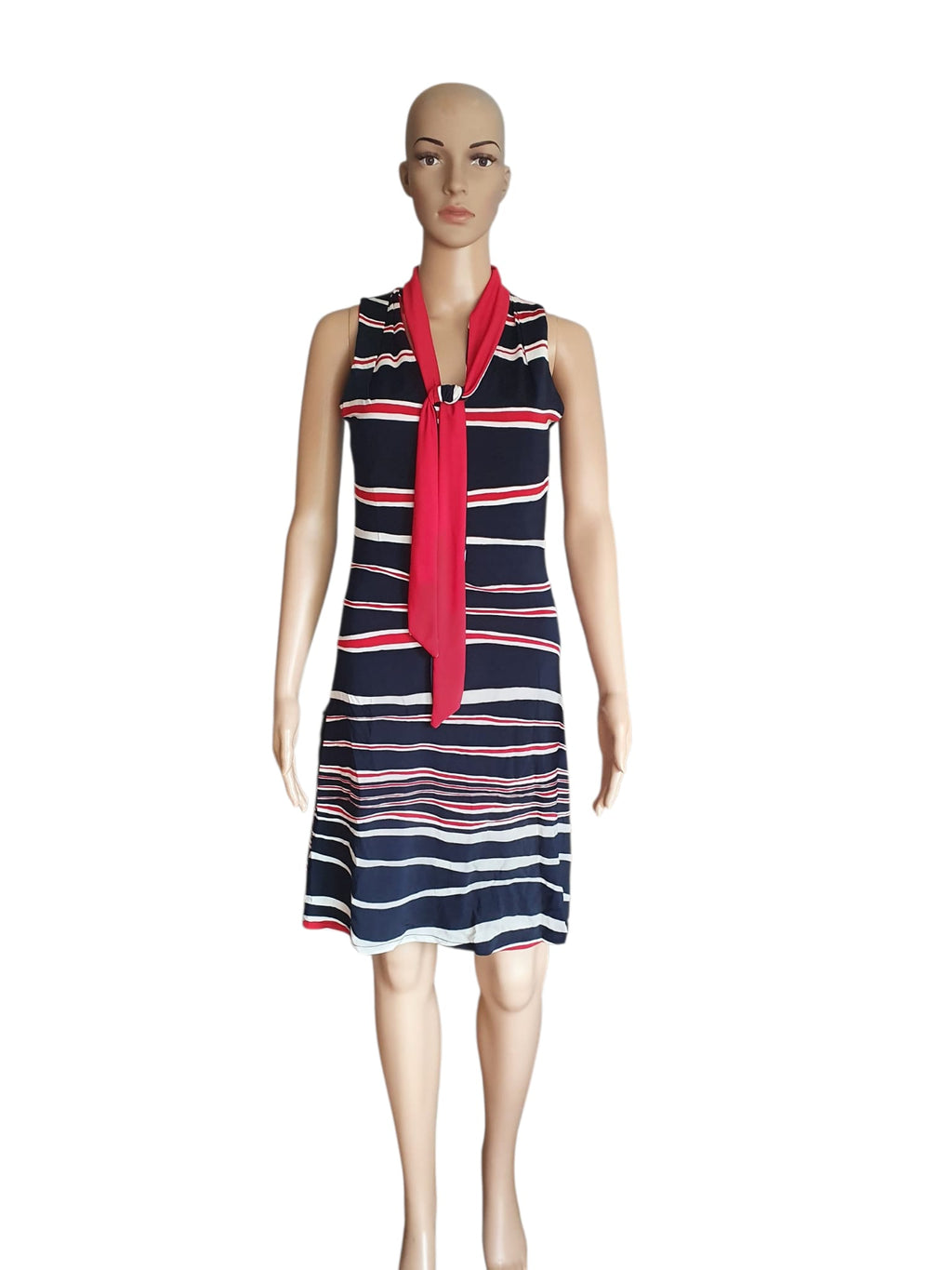Robe d'Été Style Marin Sandro Ferrone- Taille S -  Marine & Rouge
