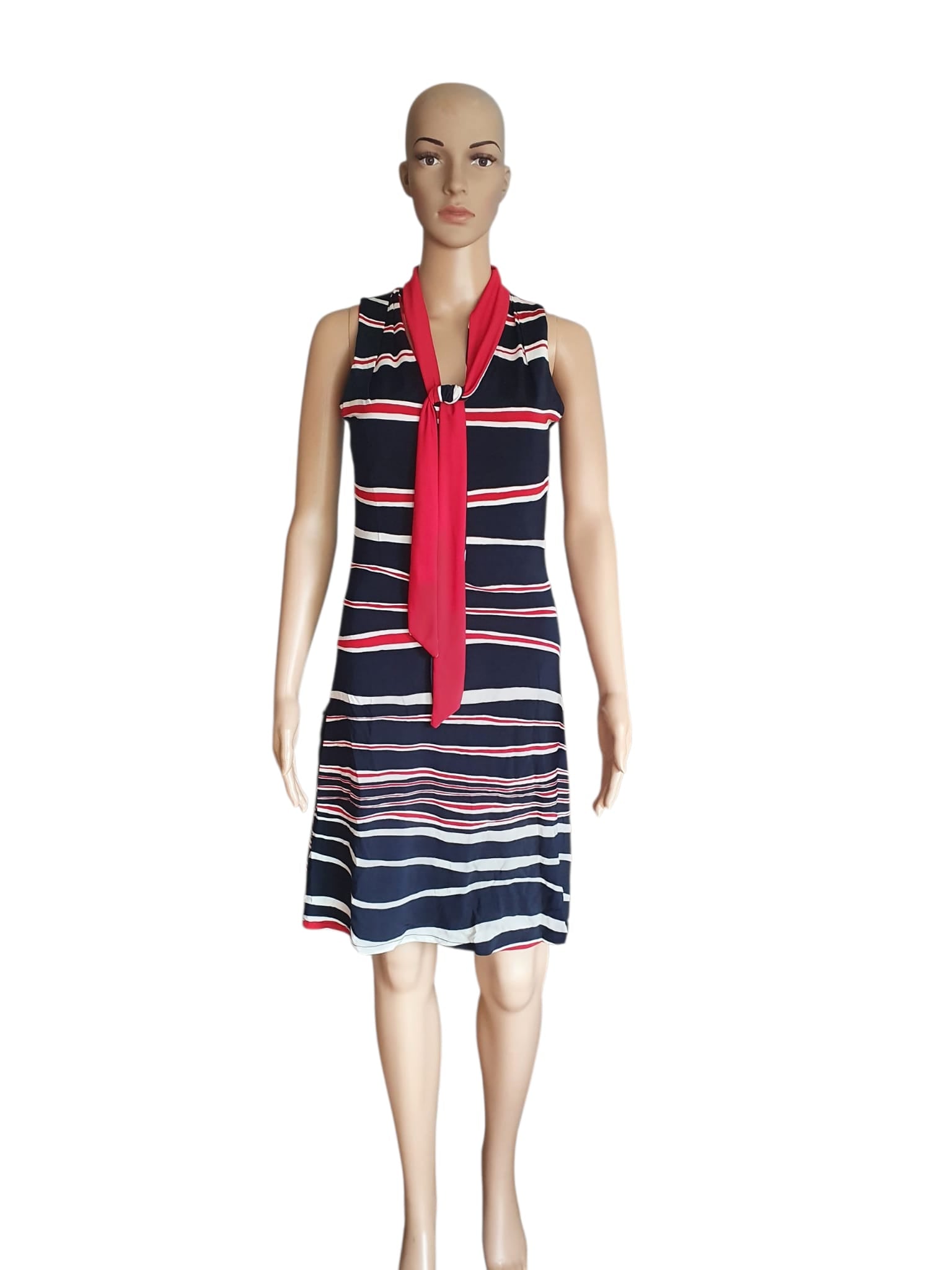 Robe d'Été Style Marin Sandro Ferrone- Taille S -  Marine & Rouge