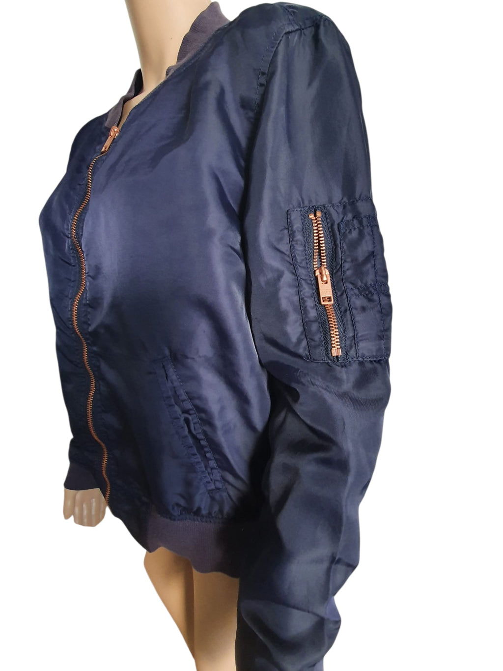 Bomber Bleu Marine H&M – Veste Légère Mi-Saison – Taille 38 (M)