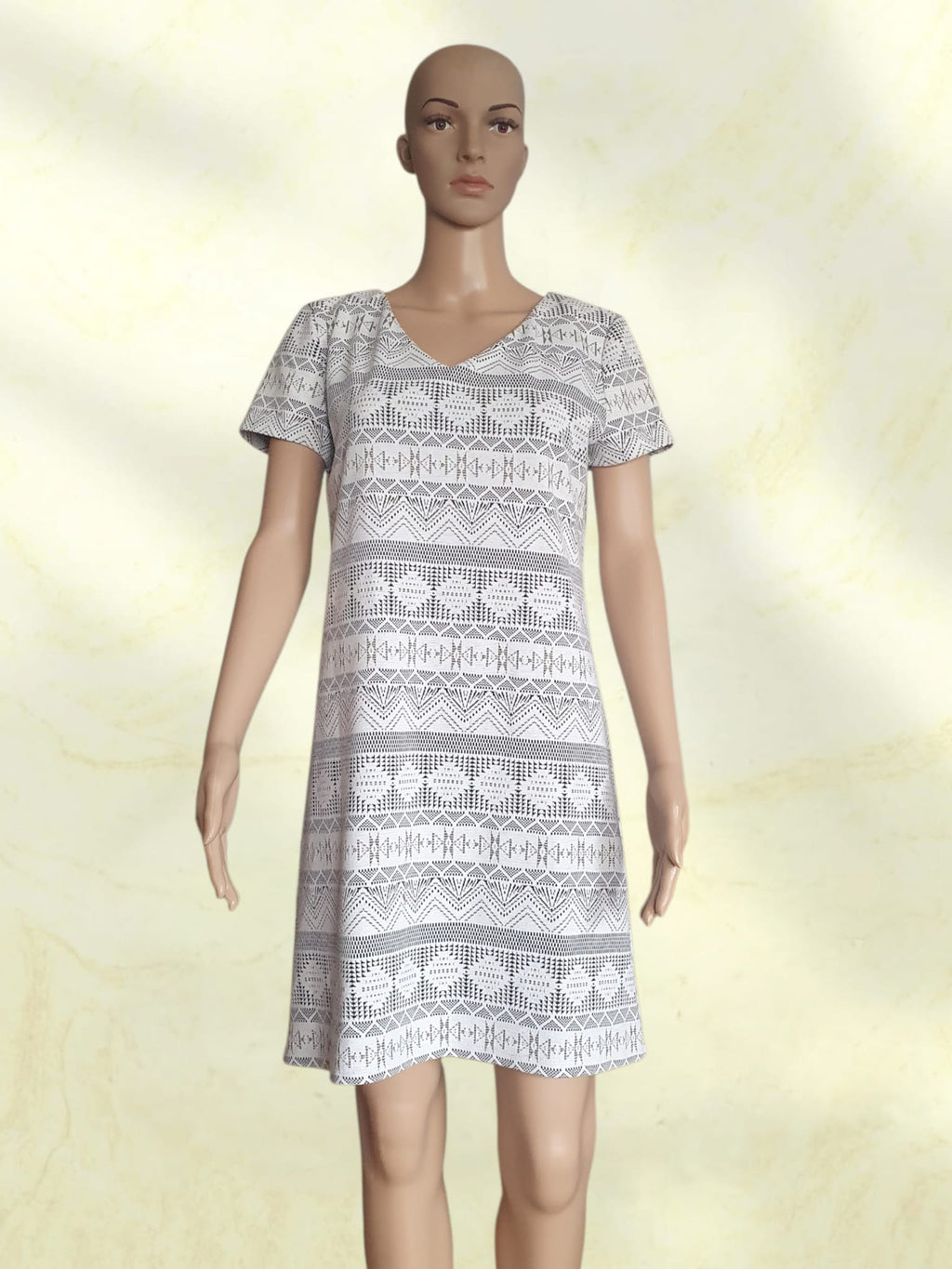 Robe Courte Imprimée Gerard Pasquier – Chic, Géométrique & Fils Métallisés T38
