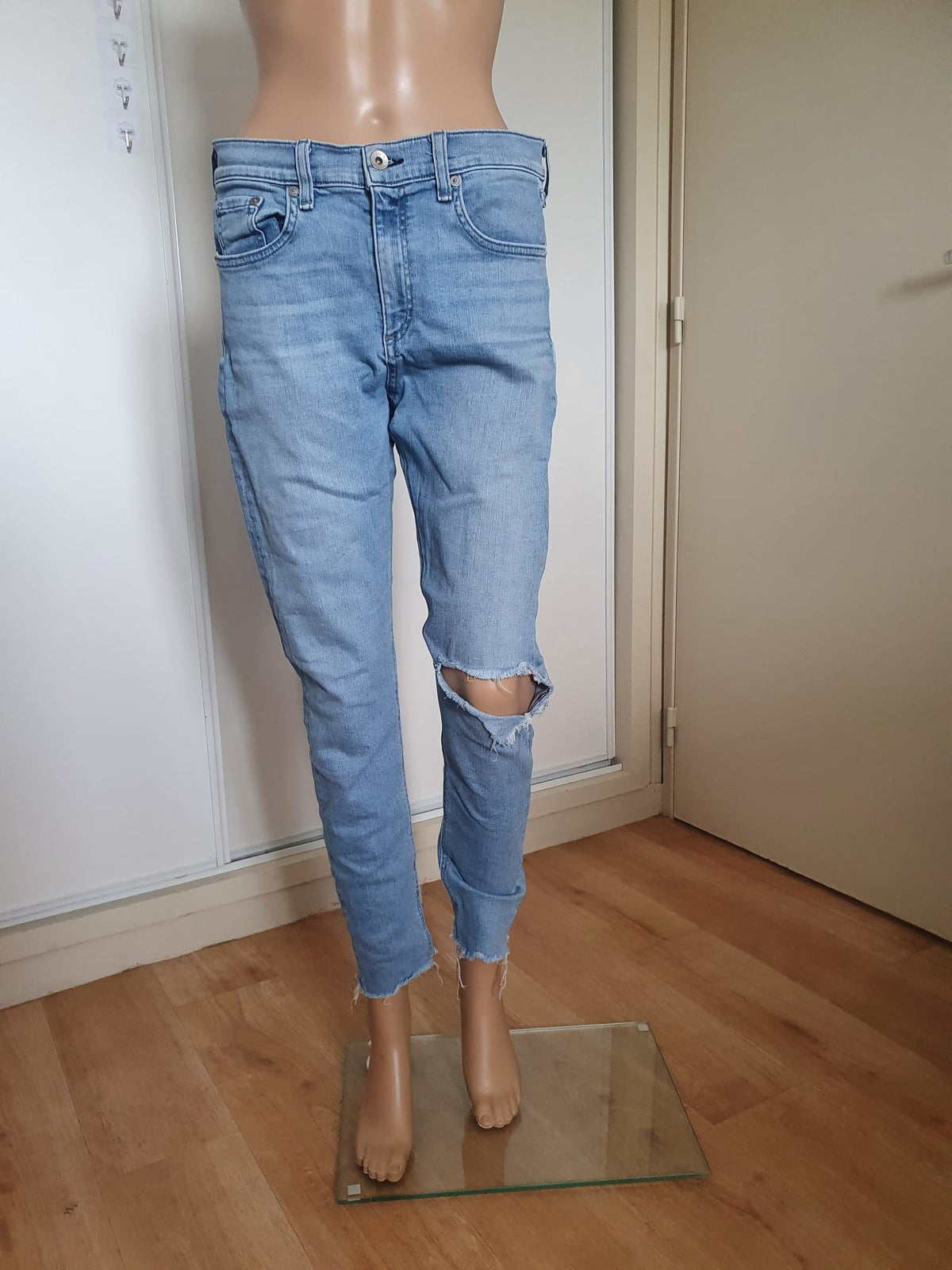 Jean Rag & Bone - Modèle Lena- Luxe Distressed Denim T40