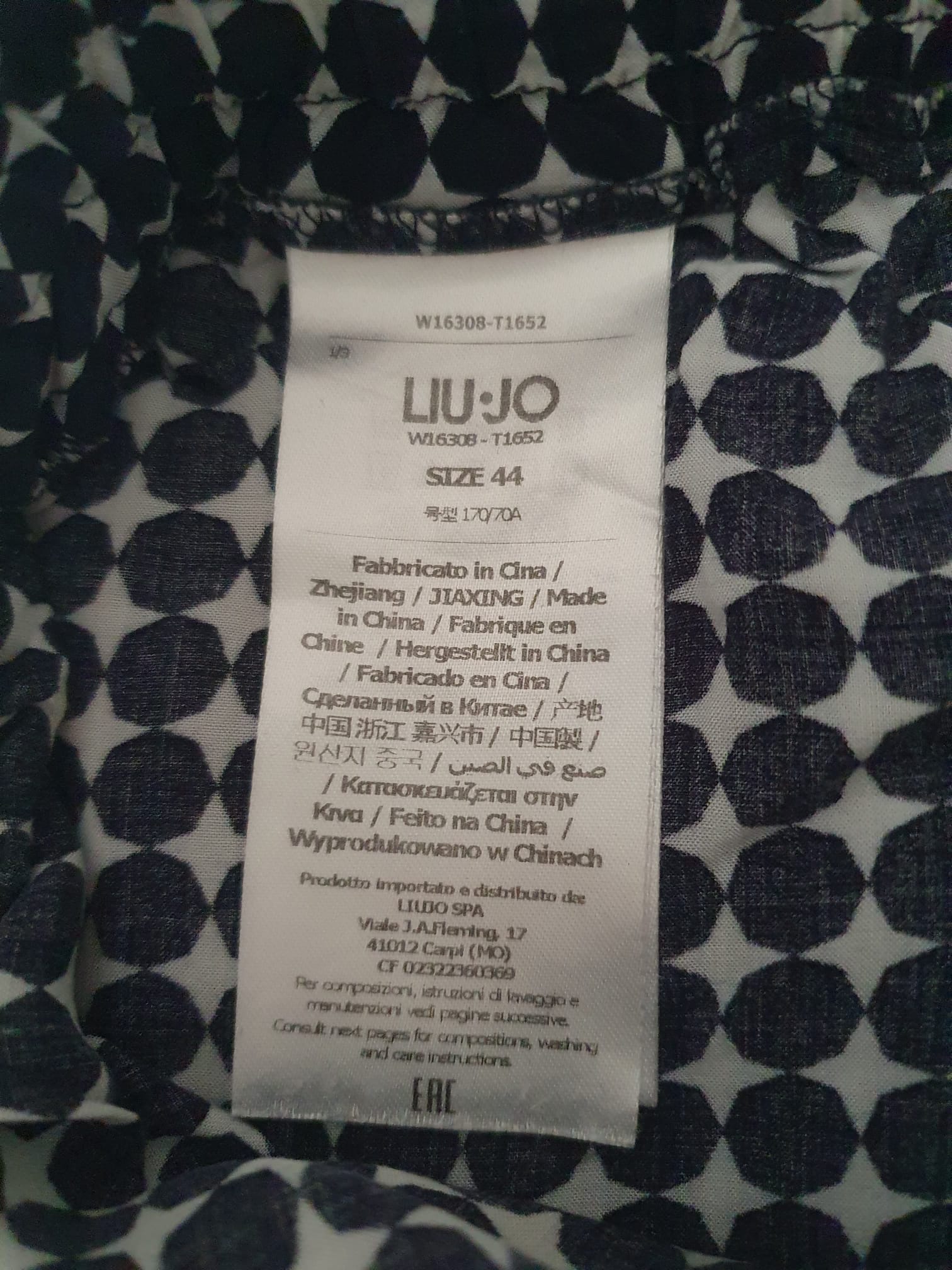 Pantalon d'été Fluide Liu Jo Jeans - Imprimé Géométrique Bleu & Blanc T40