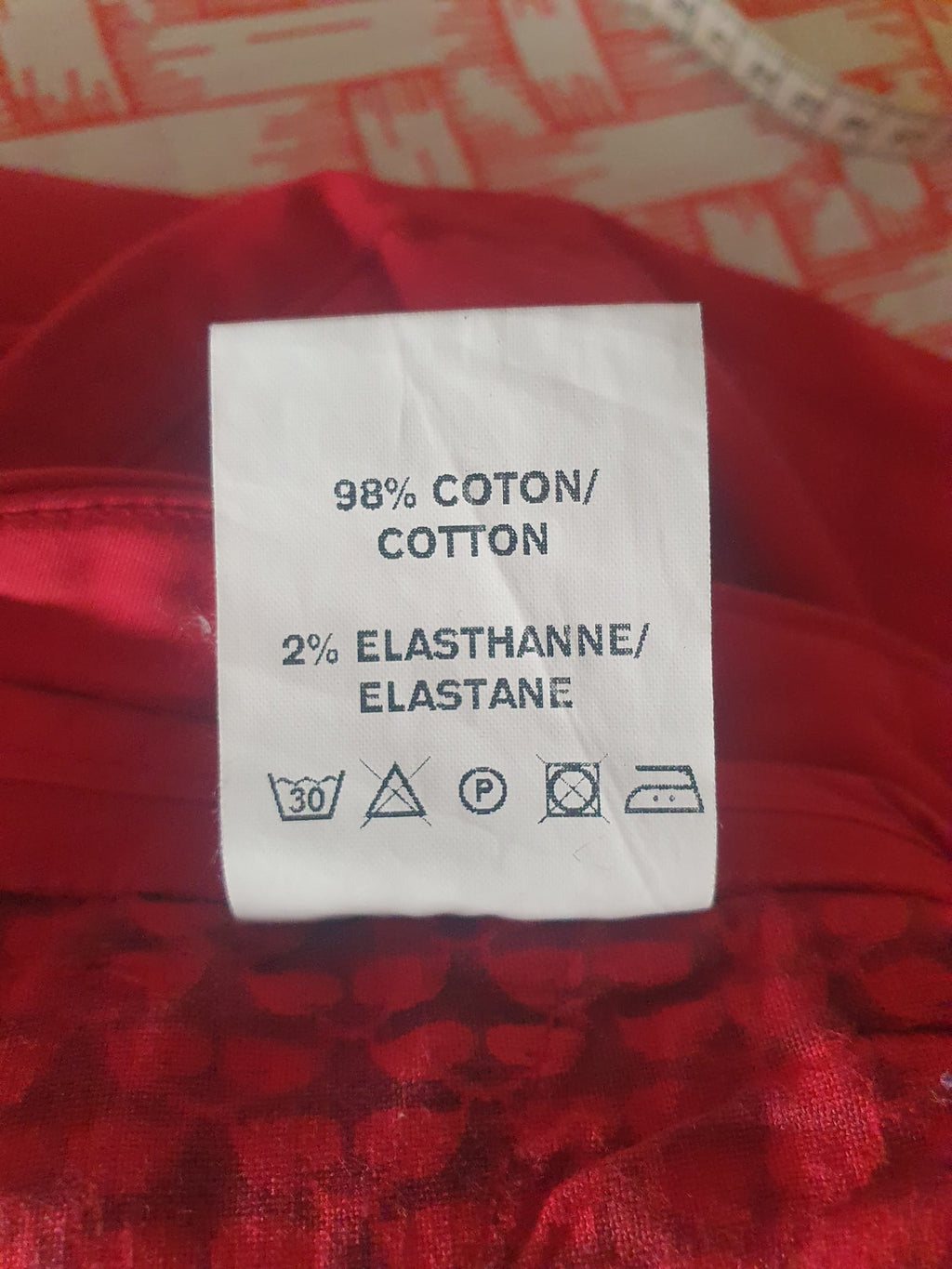 Pantalon Chino / Jeans Femme Rouge Vif - Le Phare de la Baleine (Taille 36)