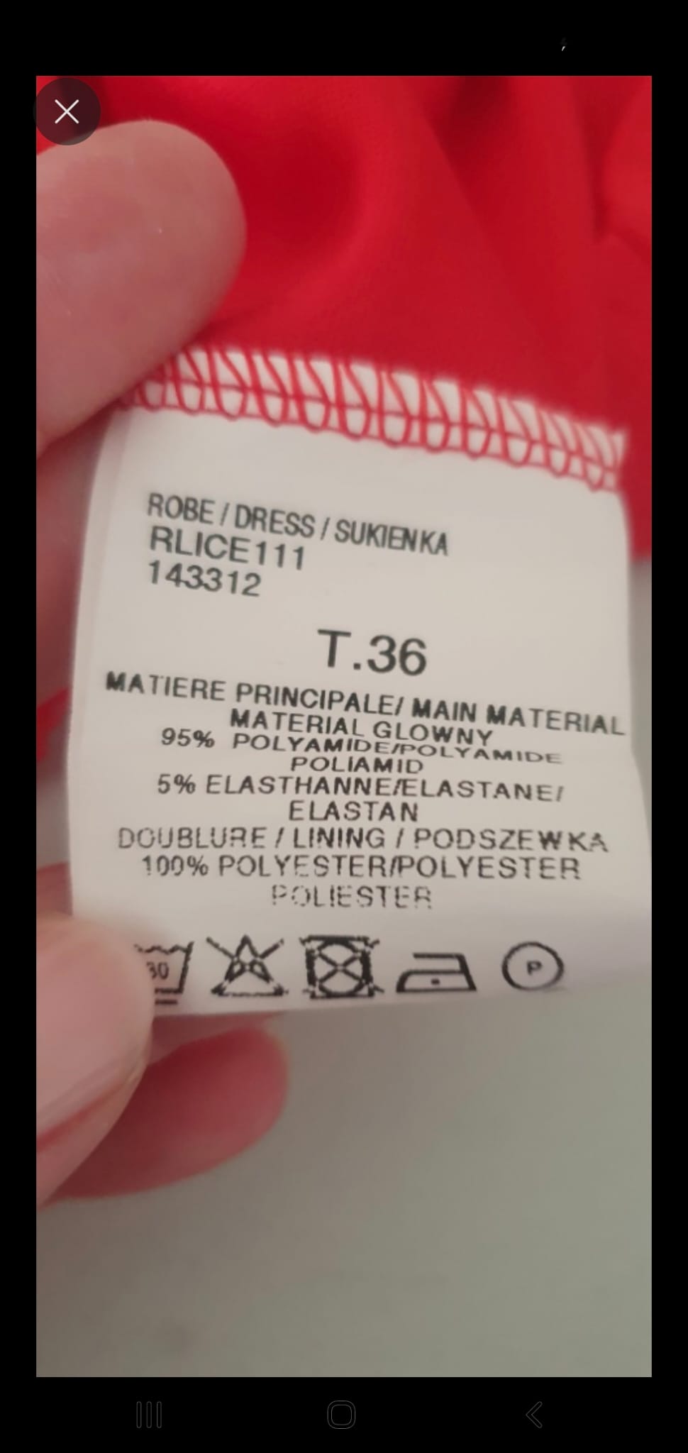 Robe  Rouge en Dentelle Guipure - RIU Paris -Taille 36