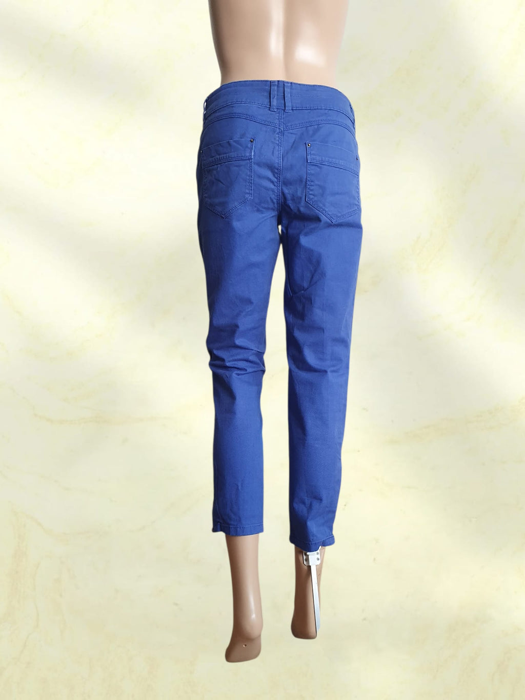 Pantalon City Slim Bleu Roi - Camaïeu | Détails Zippés & Confort Stretch T38