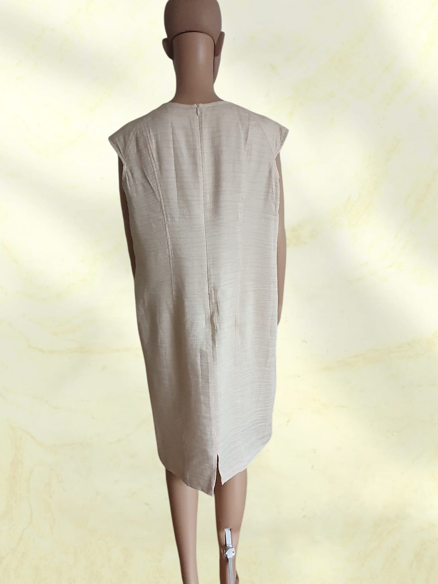 Robe Droite en Lin et Soie Apostrophe - Beige Crème Premium - T46