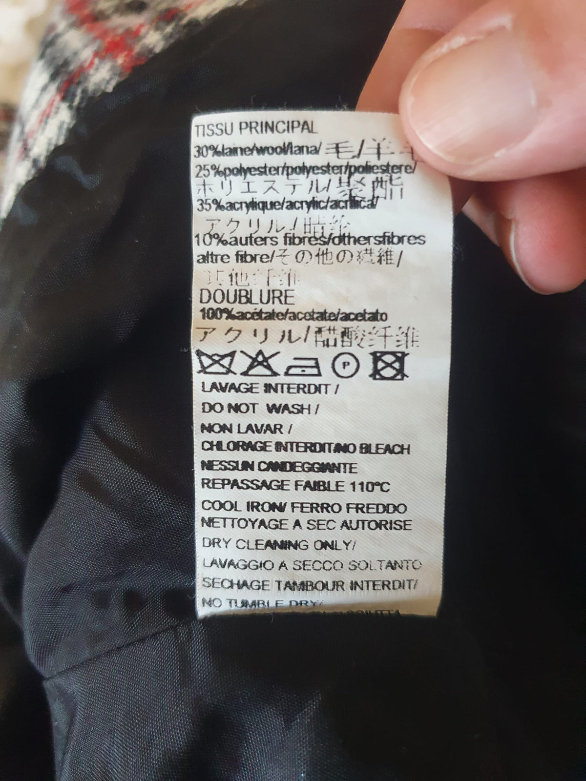 Blazer Y2K Années 2000 / 2010 Tartan Laine & Lurex Doré - Sinéquanone T36