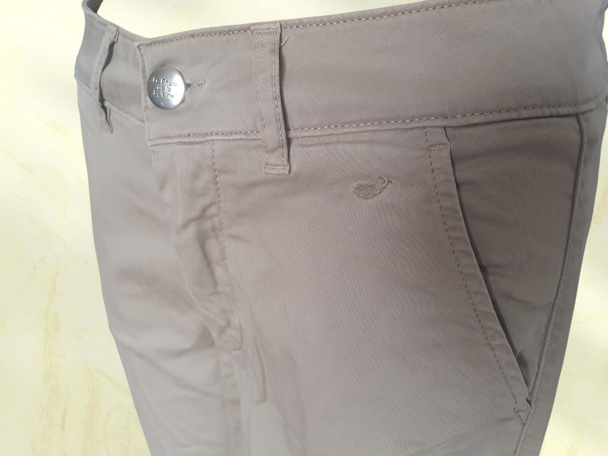 Pantalon Chino Femme Beige Taupe "Le Phare de la Baleine" - Taille 36