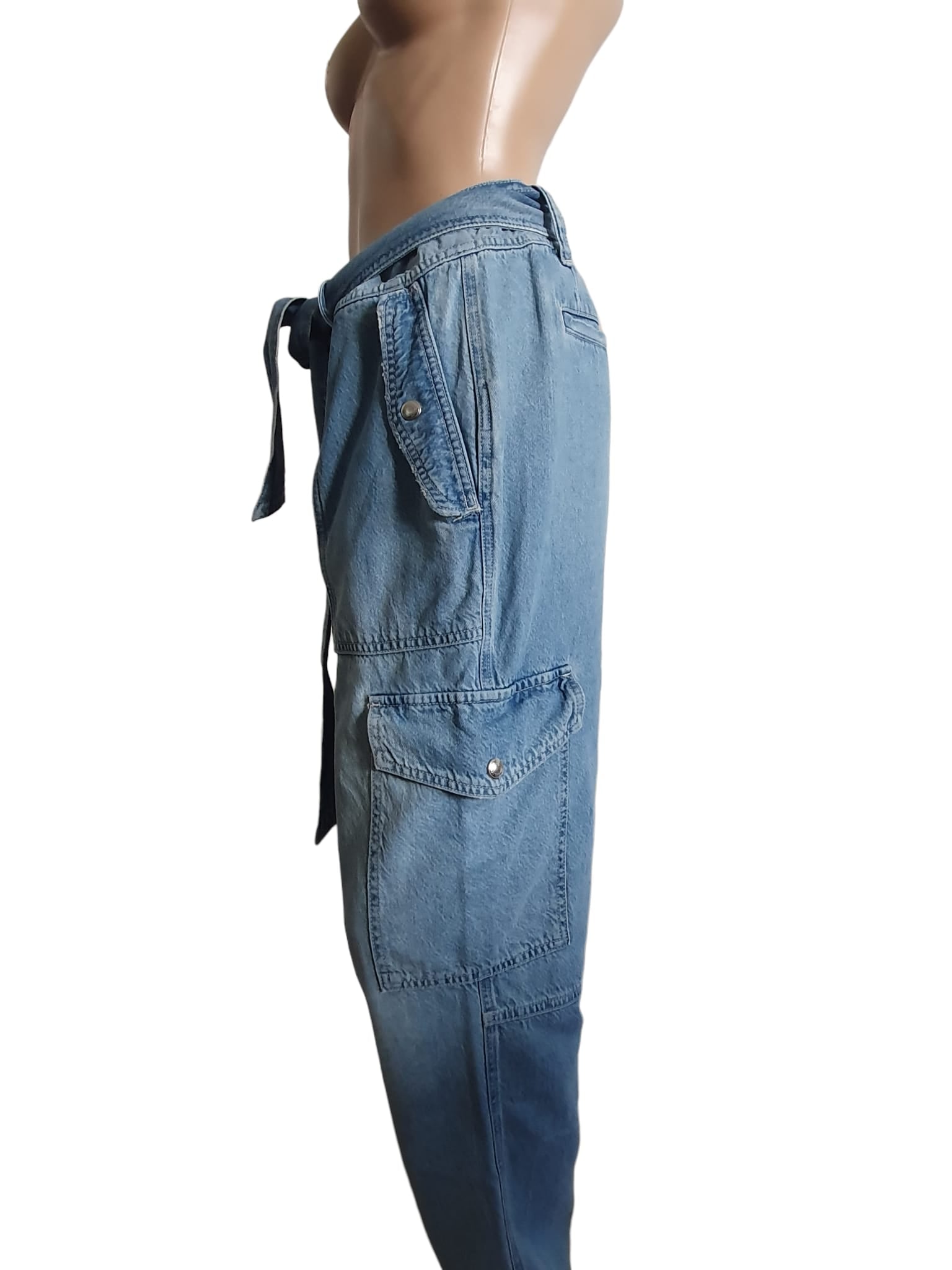 💙 Jean Cargo Lauren Ralph Lauren en Denim Fluide – Bleu Délavé – Taille 42/44
