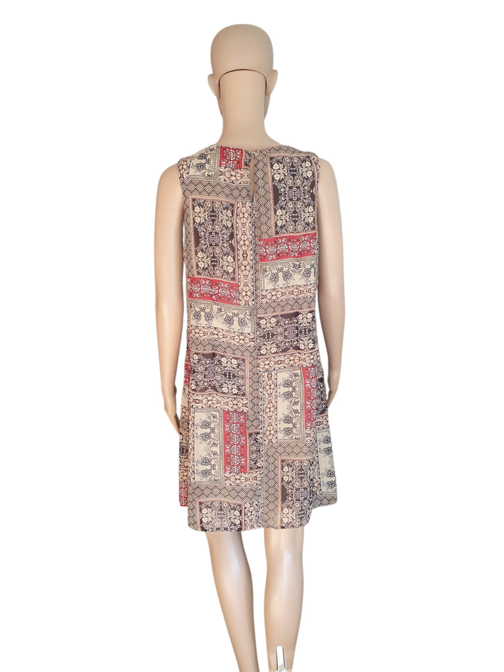 Robe d'été Courte Imprimé Patchwork – Style Bohème Chic T40