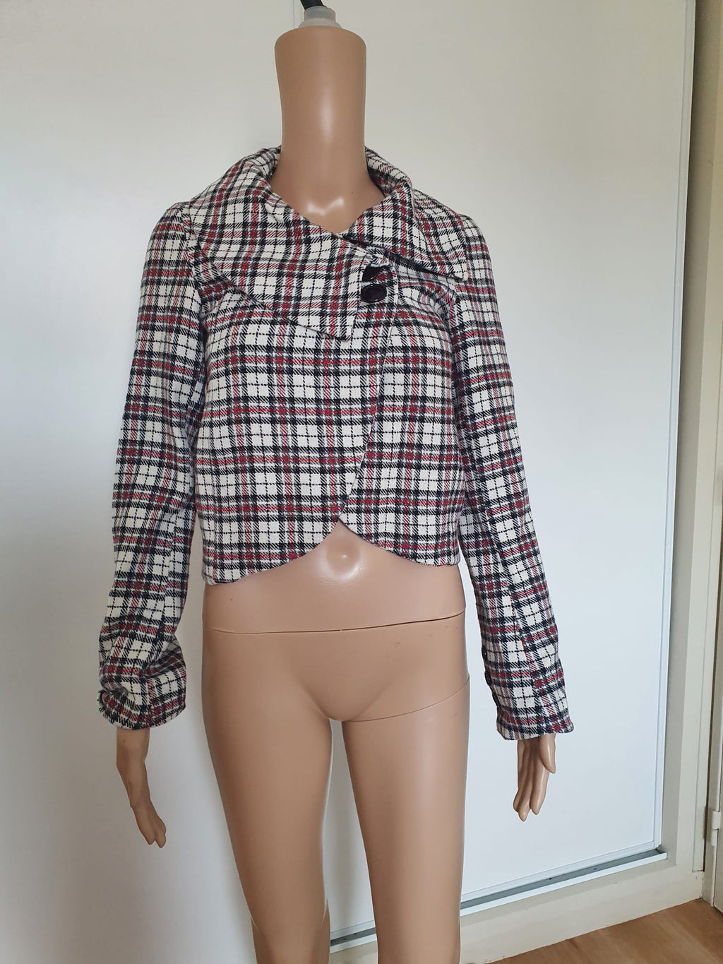 Blazer Y2K Années 2000 / 2010 Tartan Laine & Lurex Doré - Sinéquanone T36