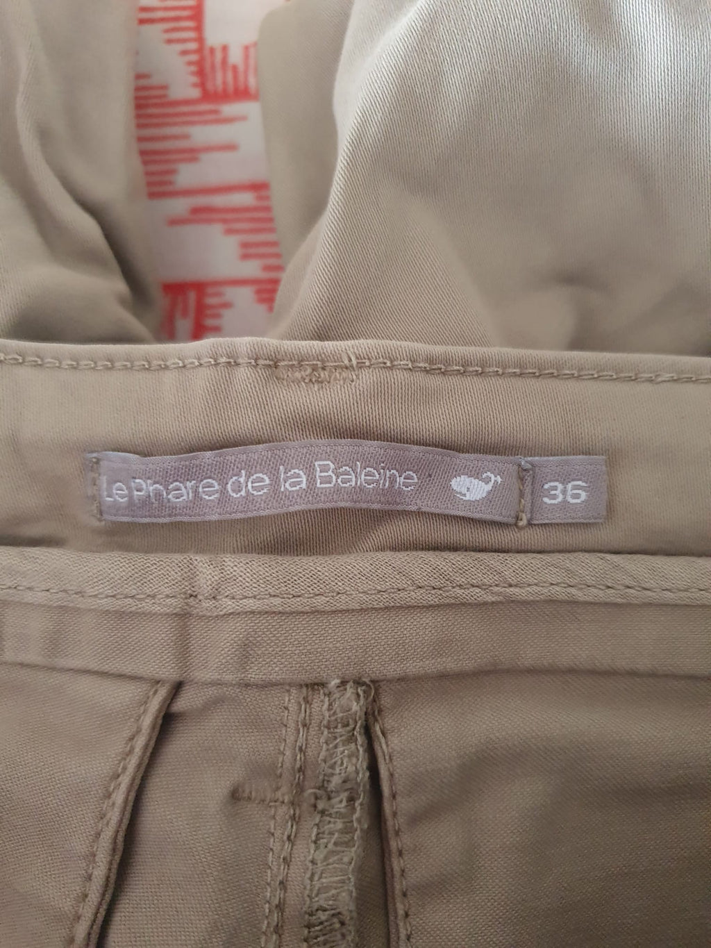 Pantalon Chino Femme Beige Taupe "Le Phare de la Baleine" - Taille 36