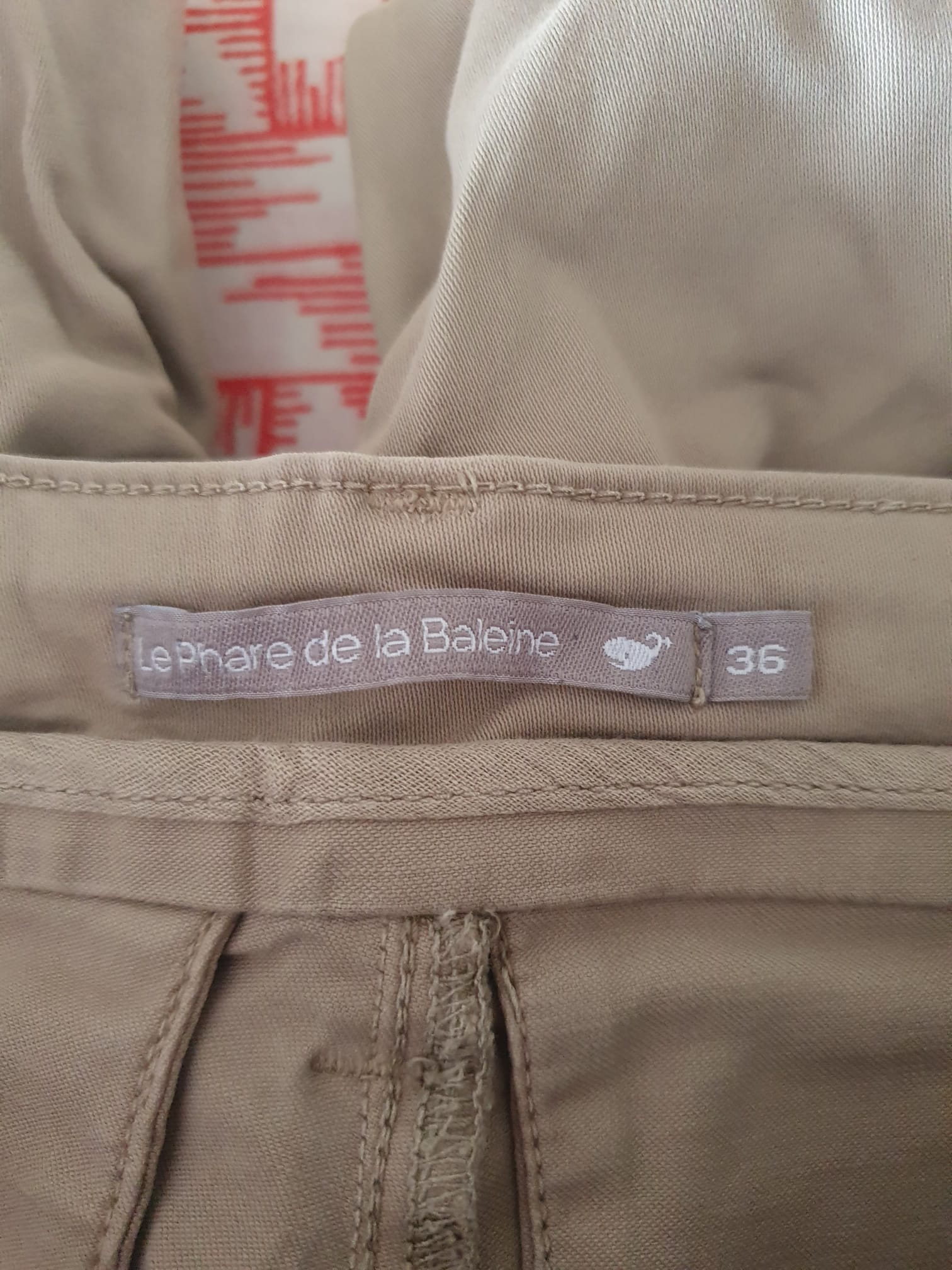 Pantalon Chino Femme Beige Taupe "Le Phare de la Baleine" - Taille 36