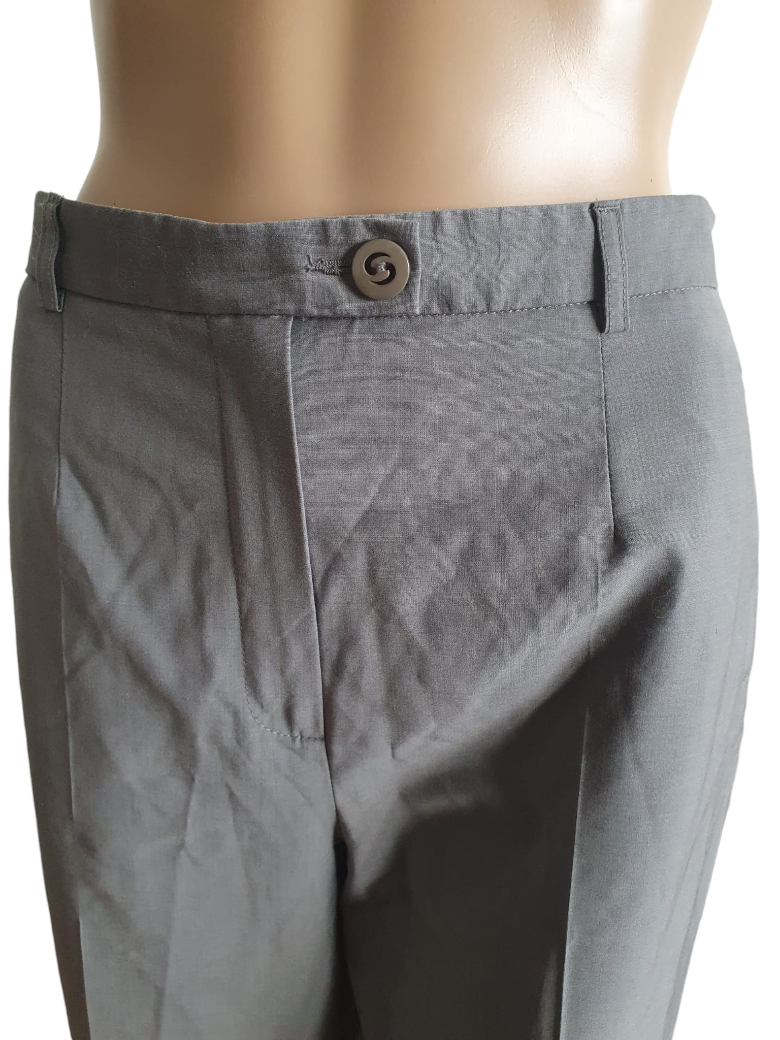 Pantalon Droit Un Jour Ailleurs - Modèle "Fabienne" - Laine Froide & Élasthanne - Gris T40