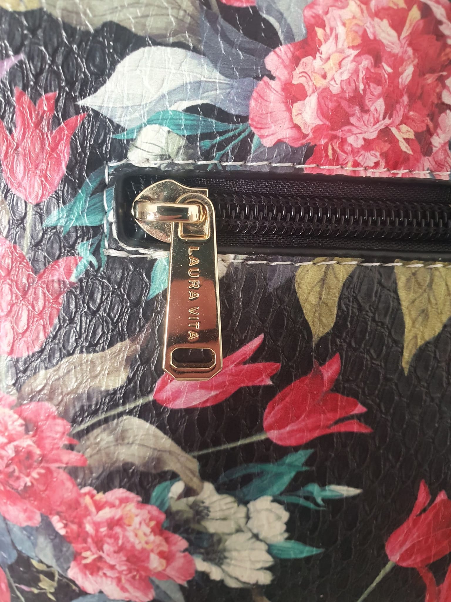 🌸 Sac à Main Laura Vita- Élégance Florale & Cuir Travaillé