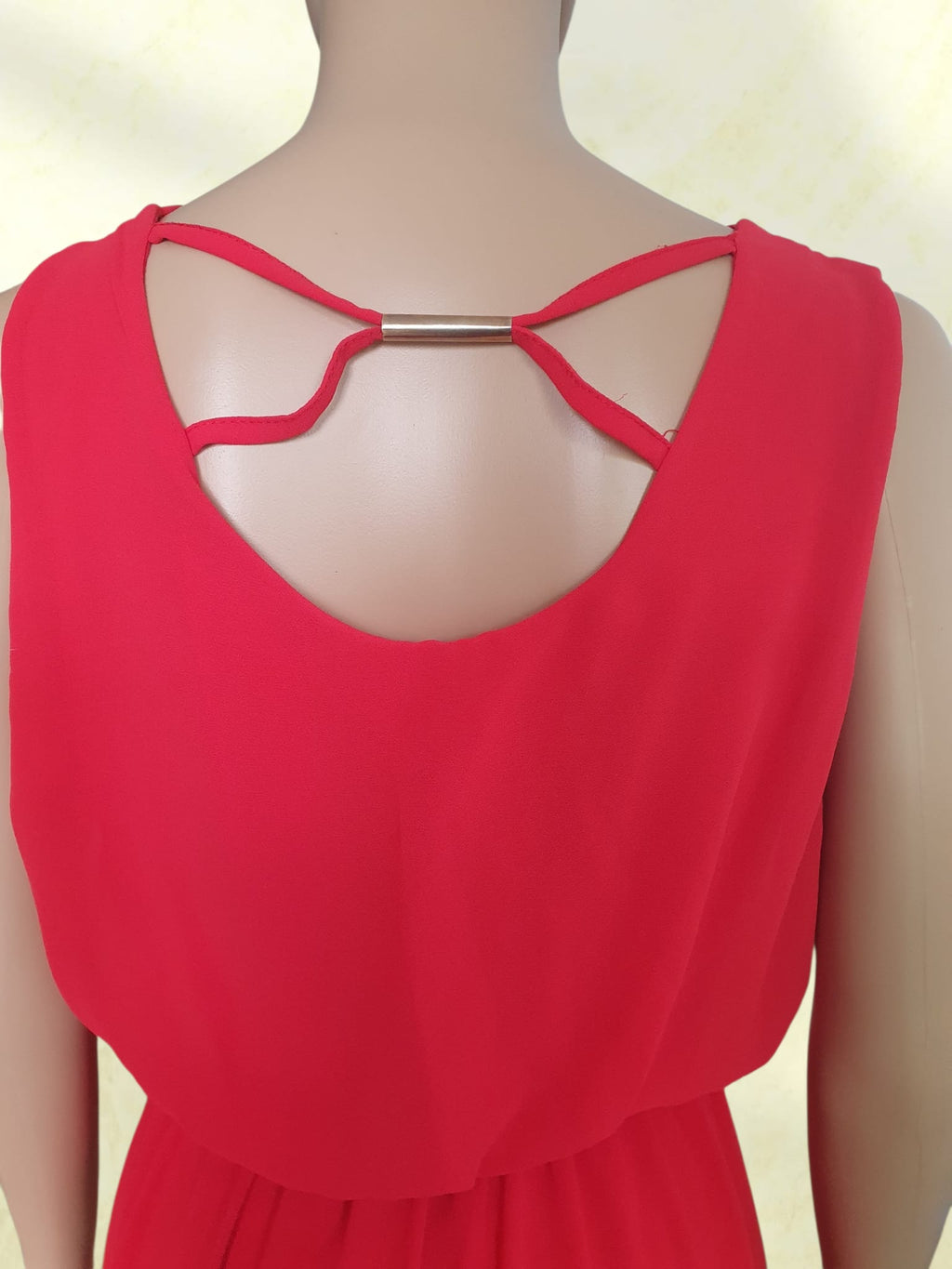 Robe Courte Rouge Fluide - Coupe Italienne & Dos Nu Bijou T38