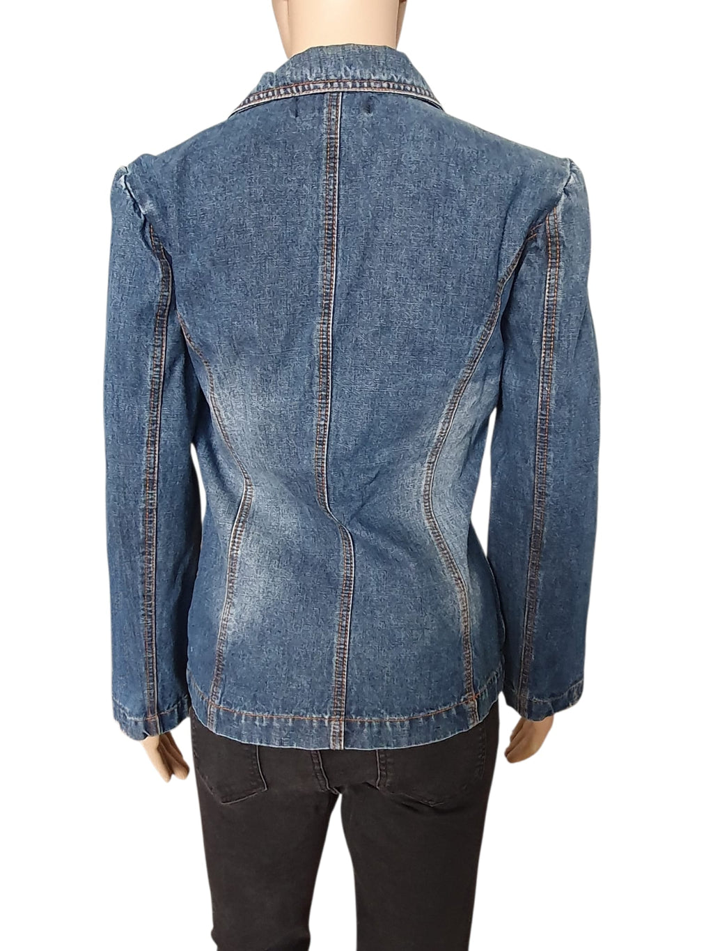Veste en Jean Ajustée "On Parle de Vous" – Détails Patchwork & Bohème Chic T36