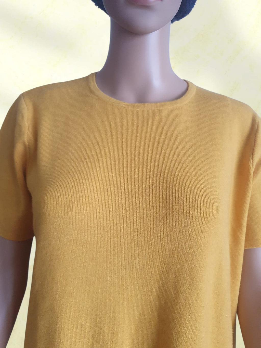 Robe Pull Jaune Moutarde à Manches Courtes - Julia Paris T38
