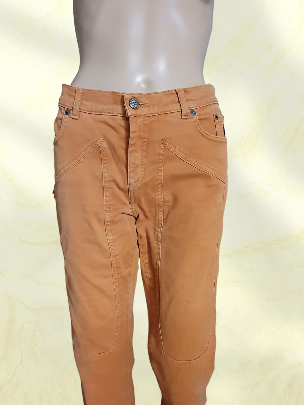 Pantalon Jeckerson Femme Slim Fit - Ocre Caramel - Made in Italy- T40