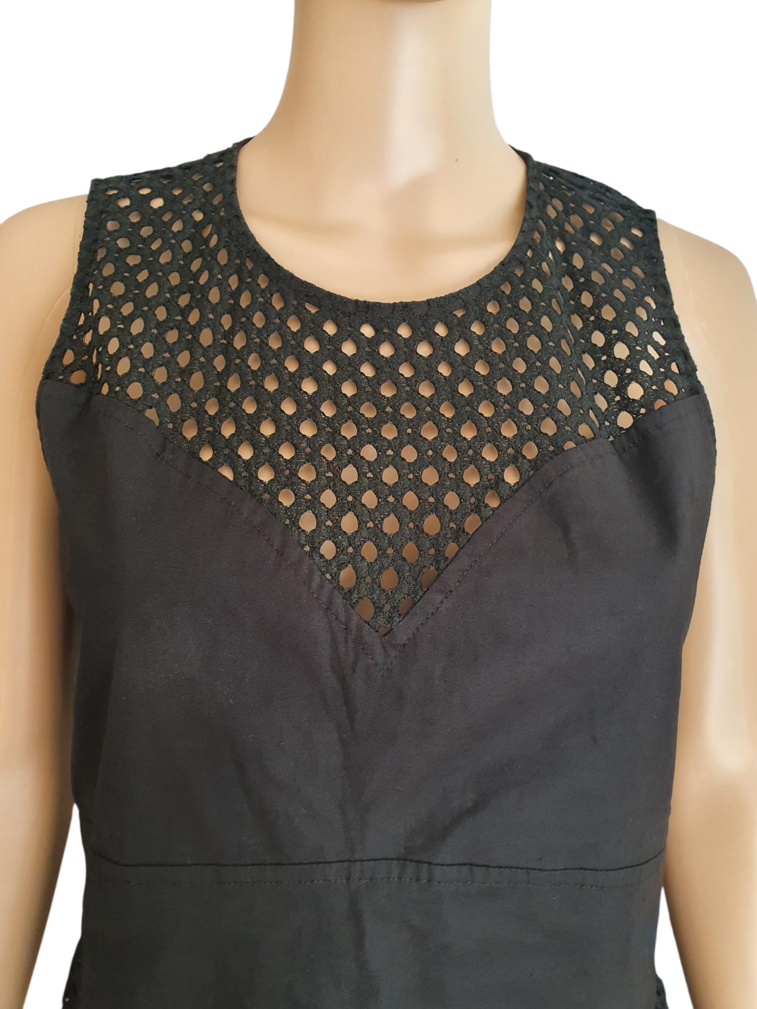 Robe Noire Courte Best Mountain – Style Bi-Matière & Ajourée T40