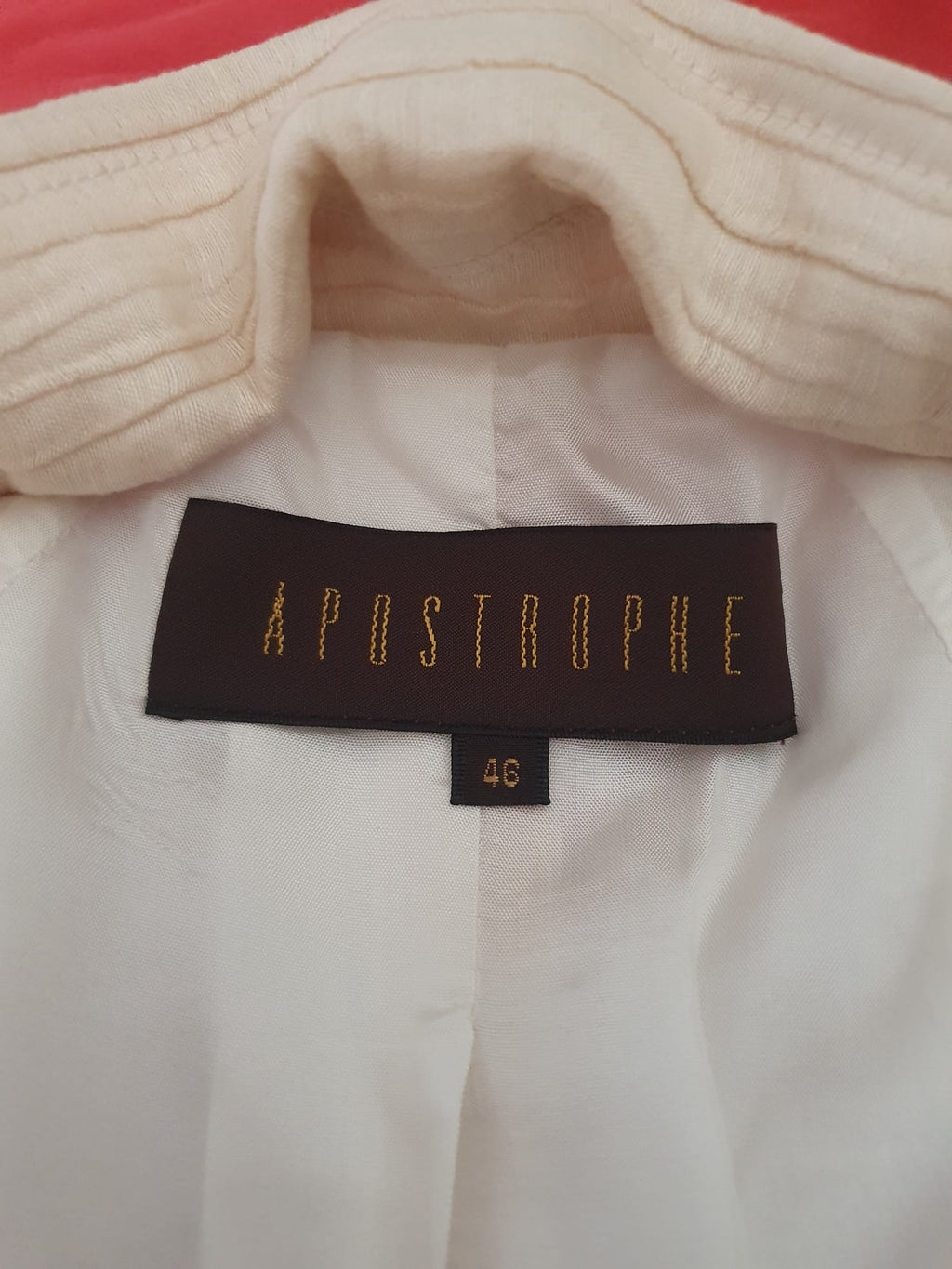 Blazer Apostrophe en Lin et Soie Beige Écru – Veste de Tailleur Texturée Luxe - T46