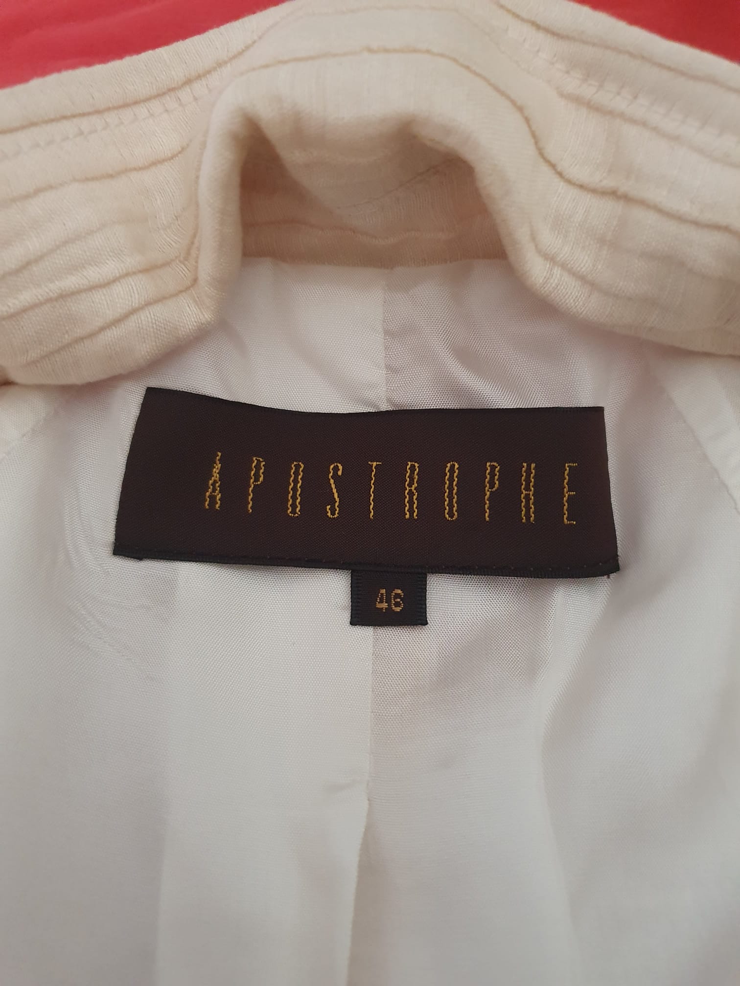 Blazer Apostrophe en Lin et Soie Beige Écru – Veste de Tailleur Texturée Luxe - T46