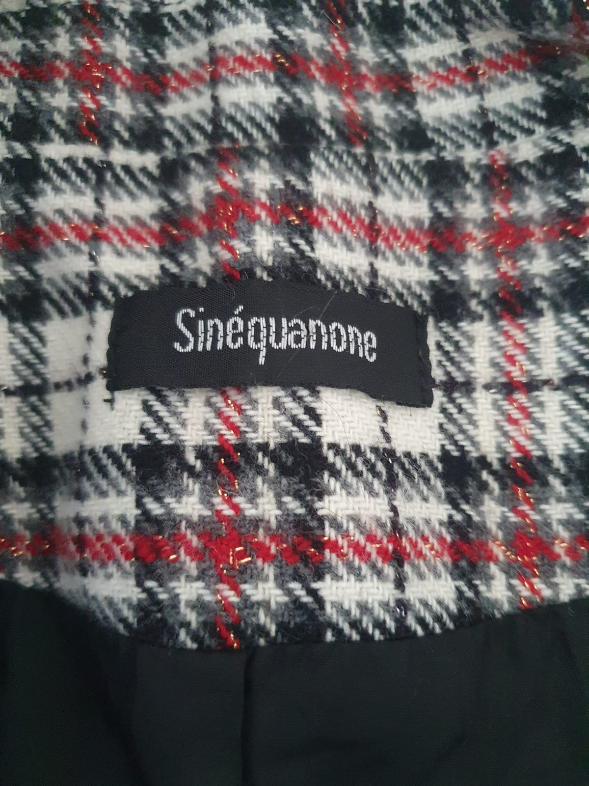 Blazer Y2K Années 2000 / 2010 Tartan Laine & Lurex Doré - Sinéquanone T36